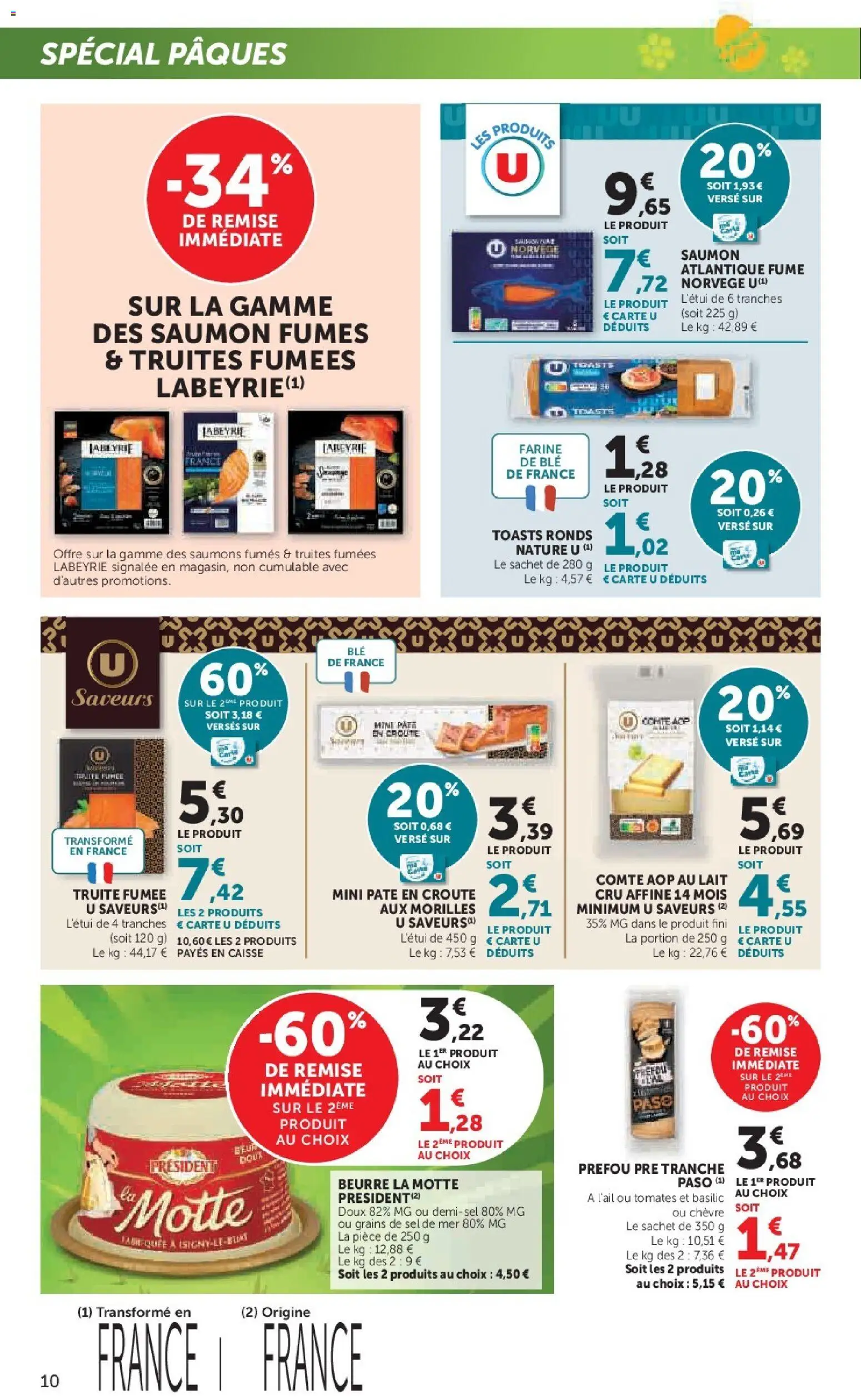 {H1} | Page: 10 | Produits: Farine, Truite fumée, Tomates, Saumon