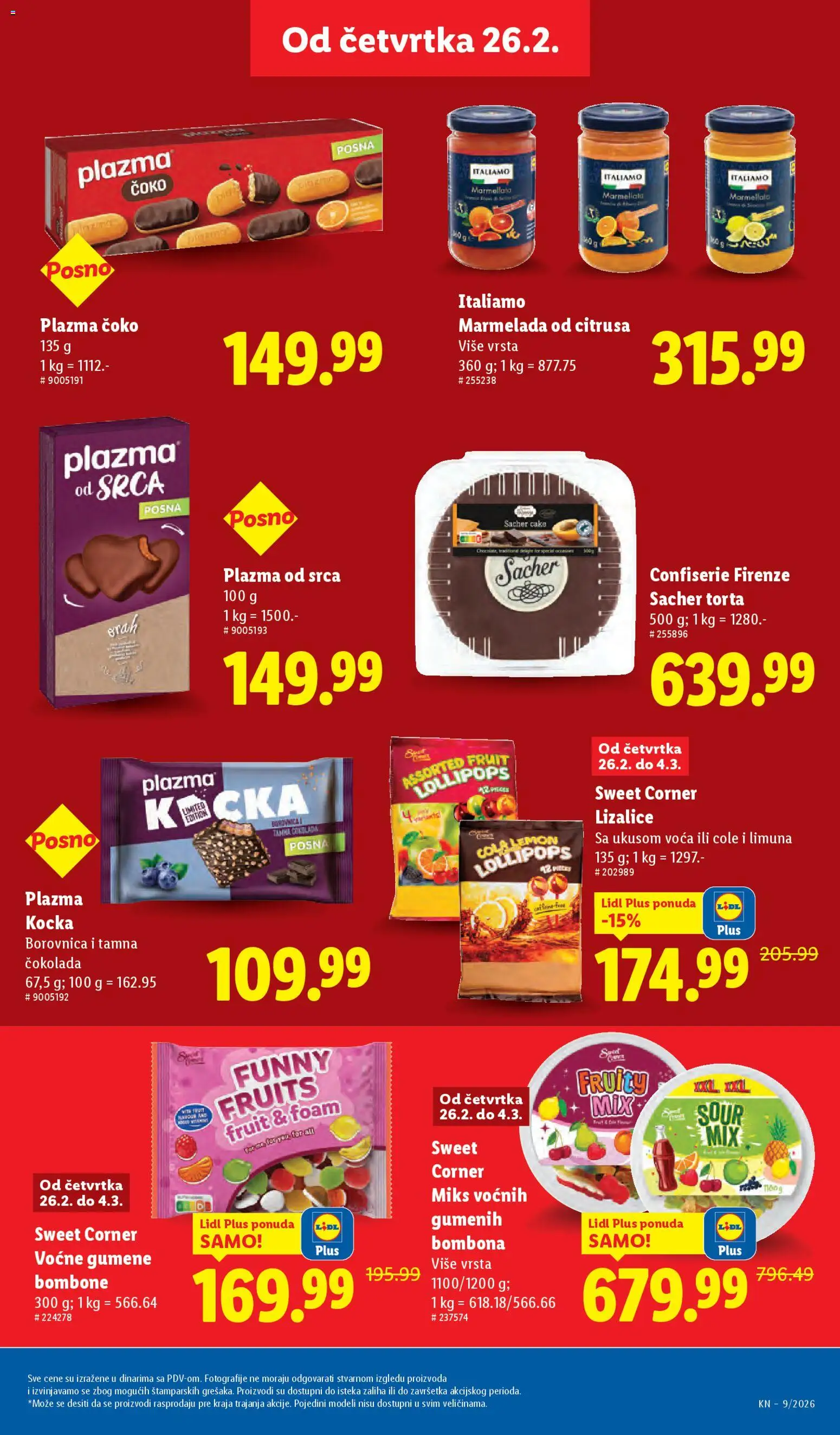 Lidl katalog - važi od 26.02.2026 | Strana: 27 | Proizvode: Borovnica, Gumene bombone, Čokolada, Torta