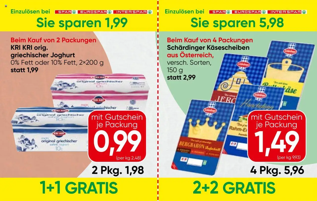 Spar Gutscheinheft - Wien gültig ab 02.10.2025 | Seite: 6 | Produkte: Käse, Joghurt