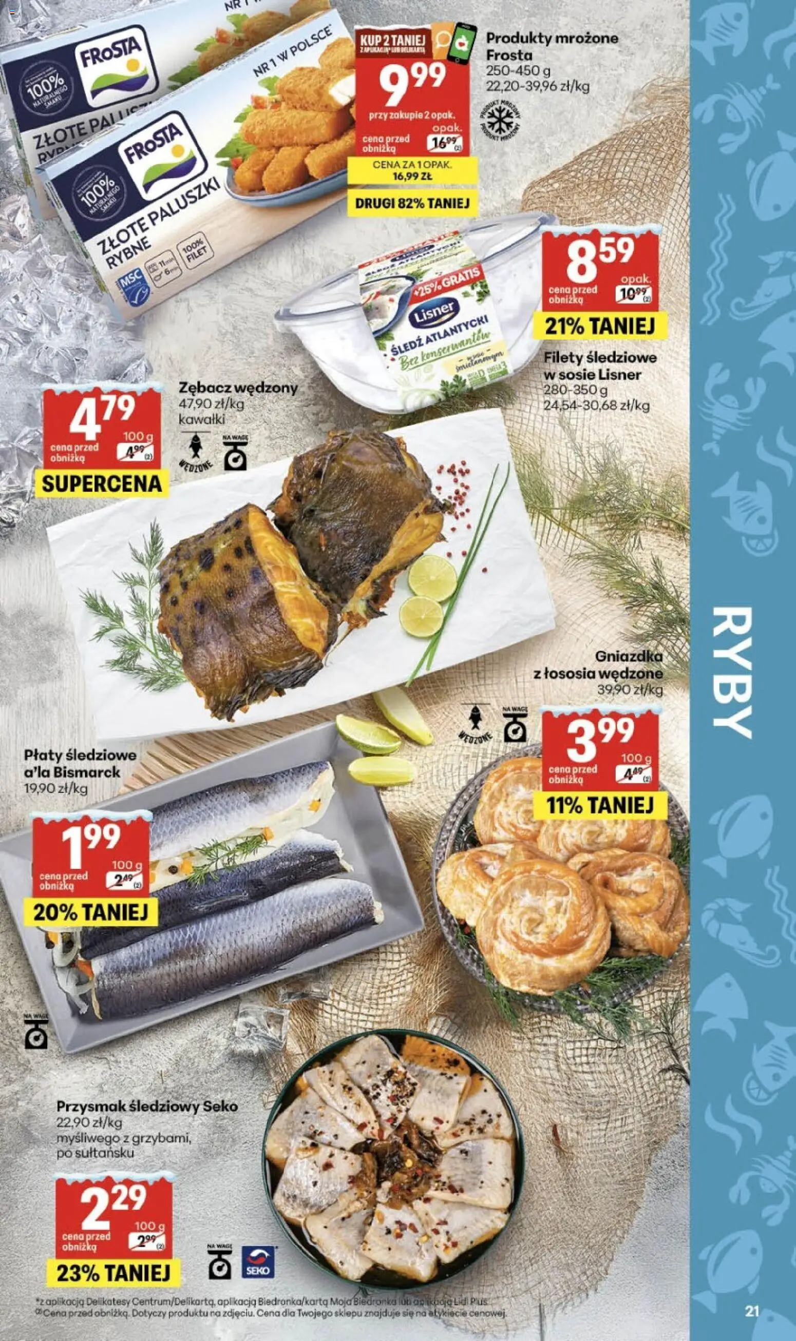 Delikatesy Centrum Gazetka - Sklepy Własne od 08.01.2026 | Strona: 21 | Produkty: Śledź, Delikatesy, Paluszki, Ryby