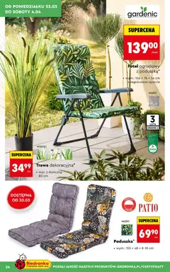 Pogląd oferty "Fotel ogrodowy z poduszką*, Fotel ogrodowy z poduszką, wymiary: 106 x 78 x 56 cm, regulowane oparcie" - ważna od 23.03.2026 | Strona: 24 | Produkty: Fotel ogrodowy, Fotel, Doniczka