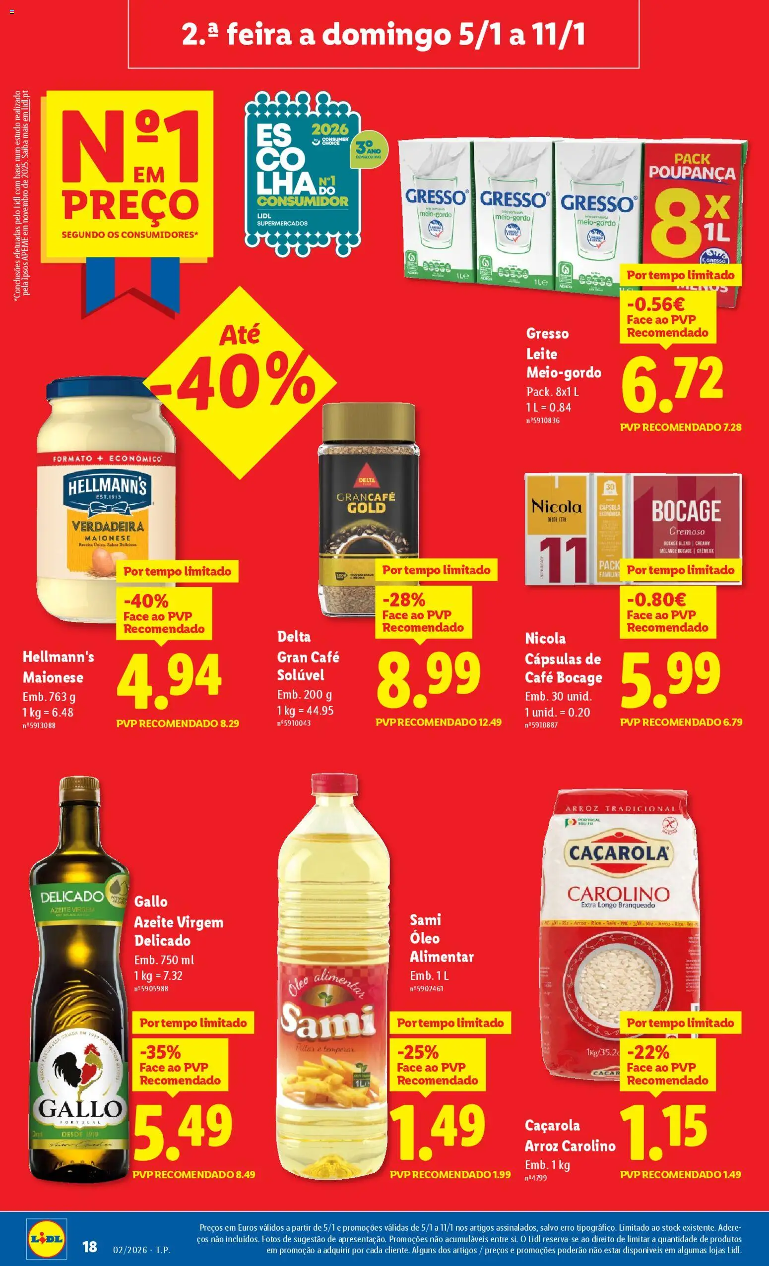 Lidl folheto │ válido de 05.01.2026 | Página: 18 | Produtos: Azeite, Óleo, Café, Maionese