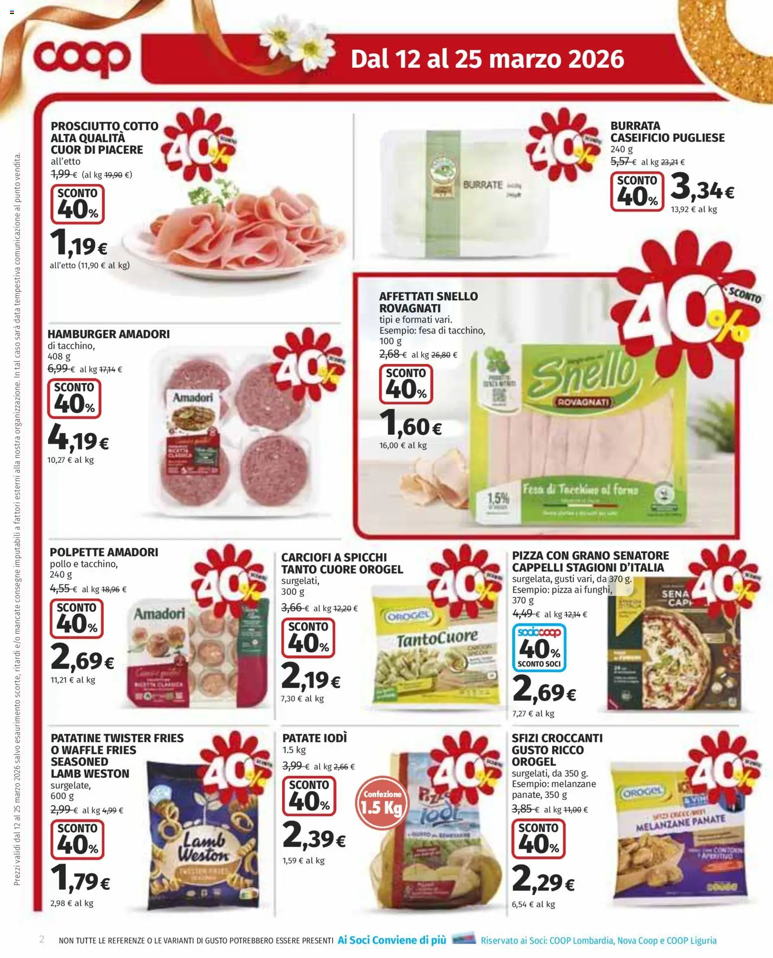Volantino COOP del 12.03.2026 | Pagina: 2 | Prodotti: Patate, Tacchino, Melanzane, Forno