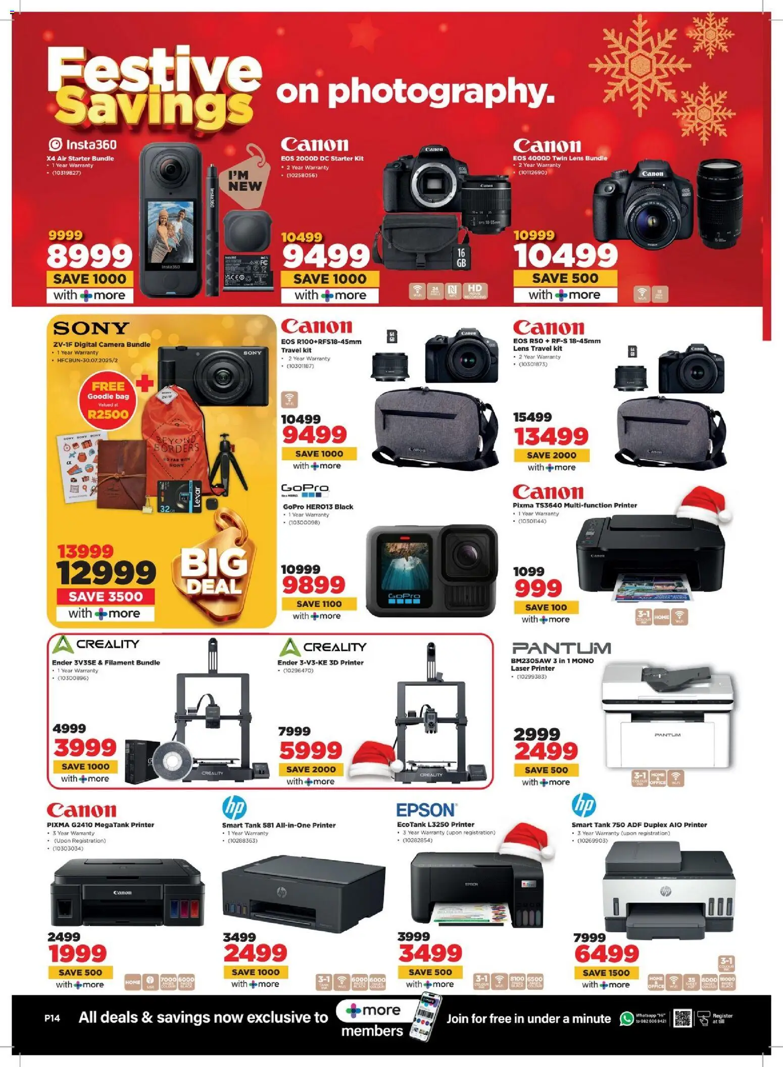 New HiFi Corp catalogue – valid from 17.12.2025 | Page: 14 | Products: Printer, Camera, Bag, Tank