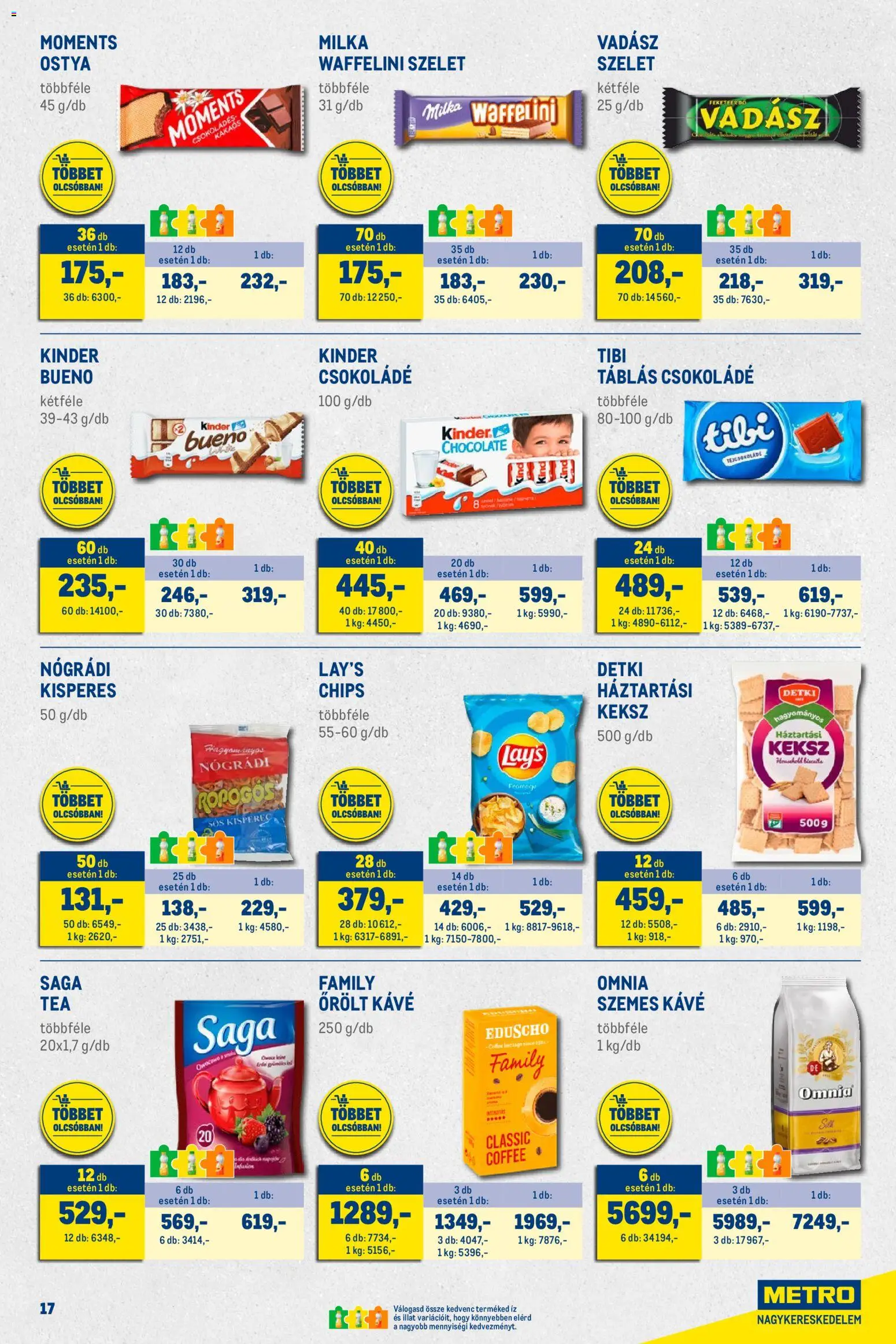 Metro akciós ujság - amely érvényes a következő dátumtól: 01.03.2026 | Oldal: 17 | Termékek: Chips, Kisperec, Szemes kávé, Őrölt kávé