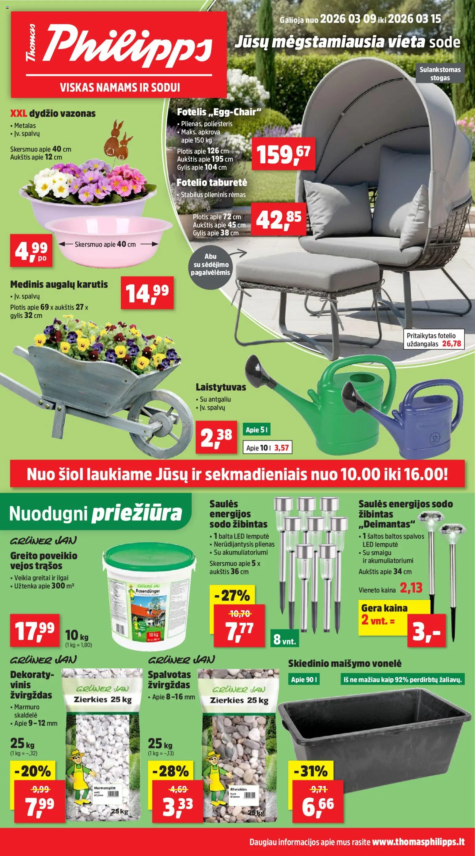 Thomas Philipps akcijos nuo 09.03.2026 | Puslapis: 1 | Prekių: Fotelis, Vazonas