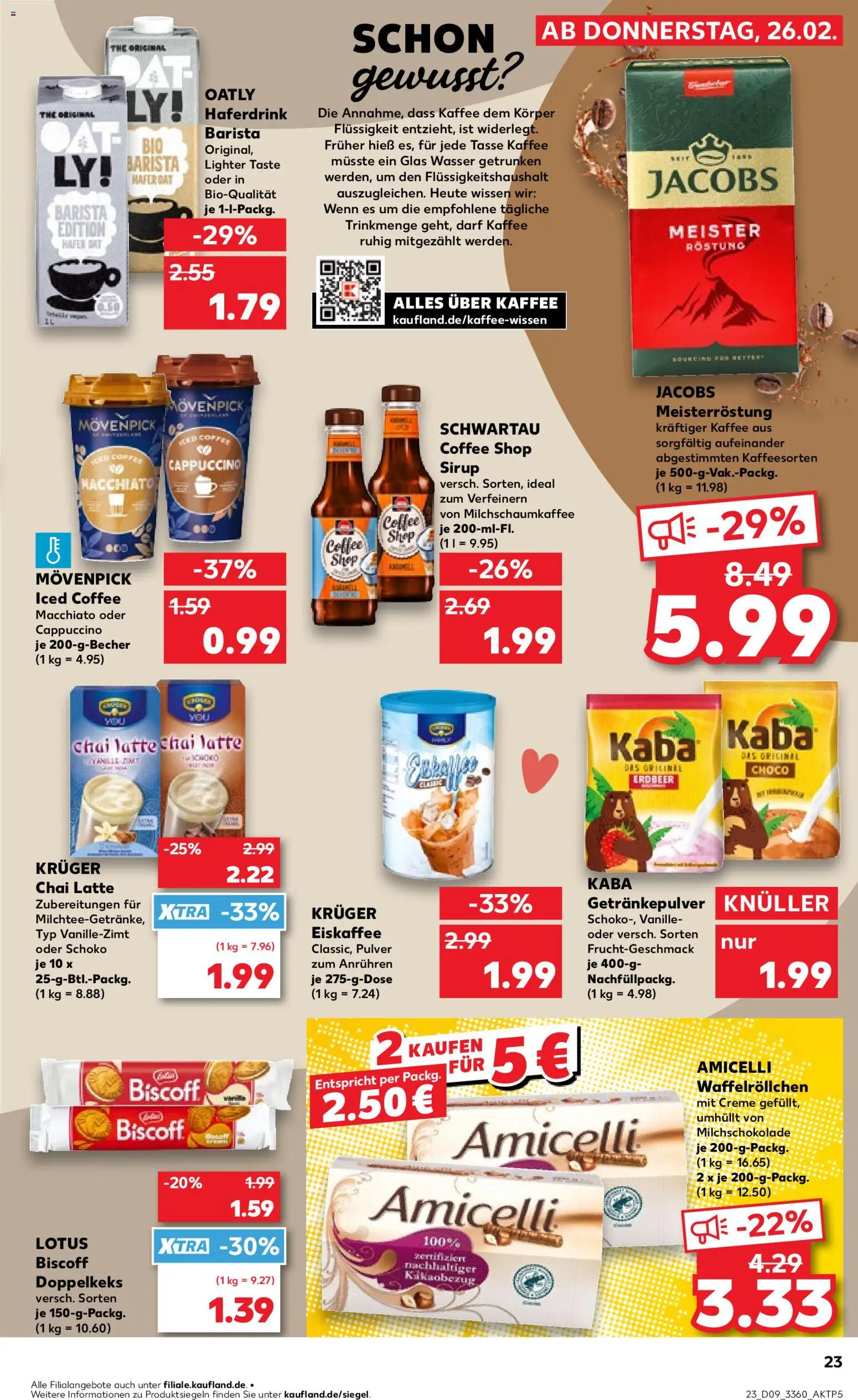 Kaufland prospekt Frankfurt (Oder)	 – gültig ab 26.02.2026 | Seite: 23 | Produkte: Sirup, Haferdrink, Wasser, Oatly