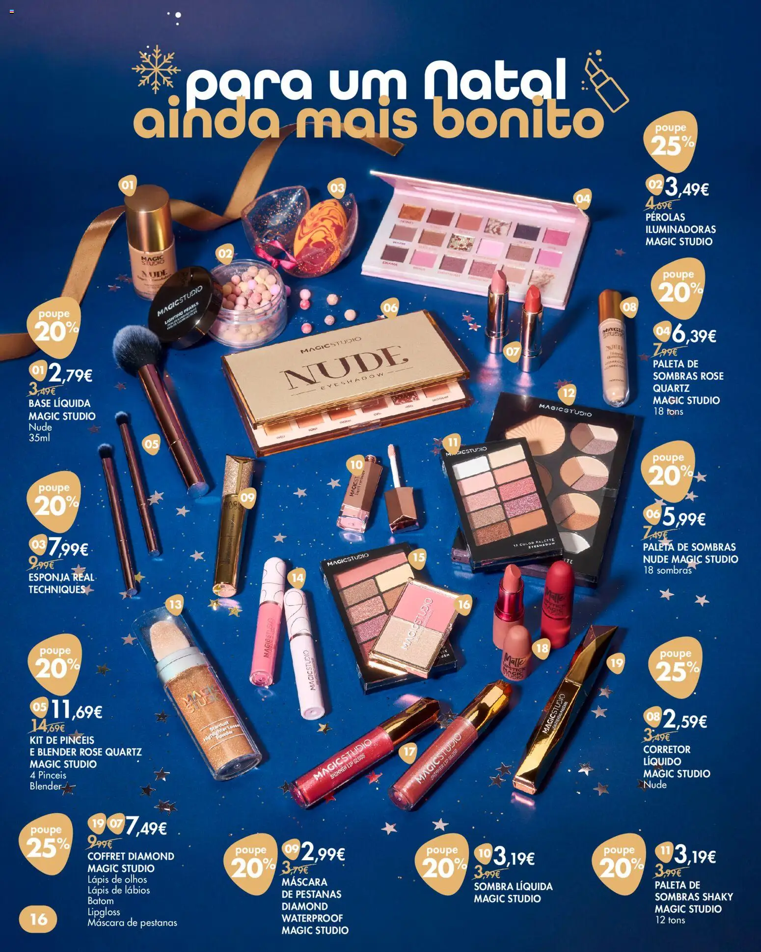 Pingo Doce Bem Estar Natal Lojas │ válido de 18.11.2025 | Página: 16 | Produtos: Máscara de pestanas, Batom, Lipgloss, Base