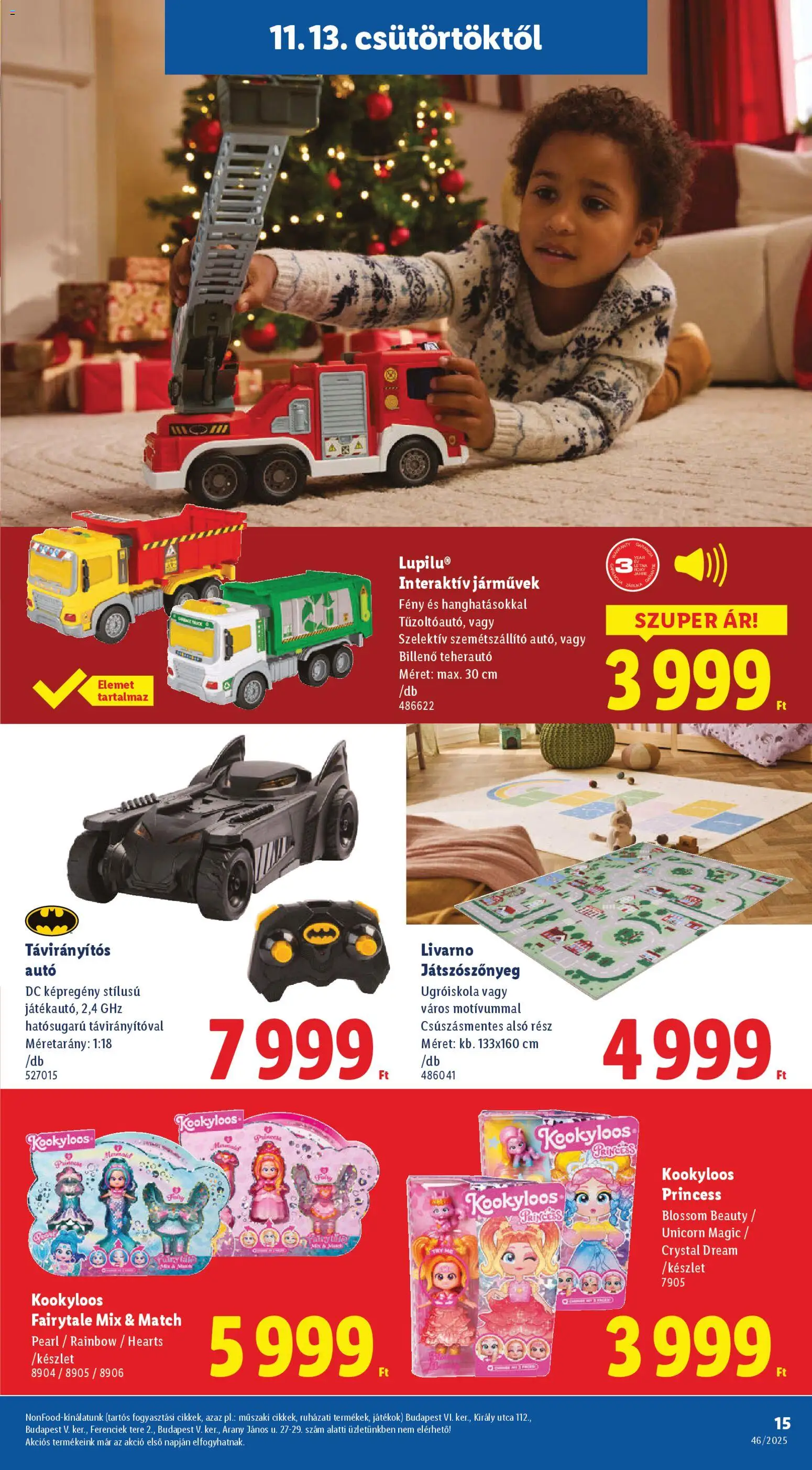 Lidl akciós ujság - amely érvényes a következő dátumtól: 13.11.2025 | Oldal: 15 | Termékek: Játékok