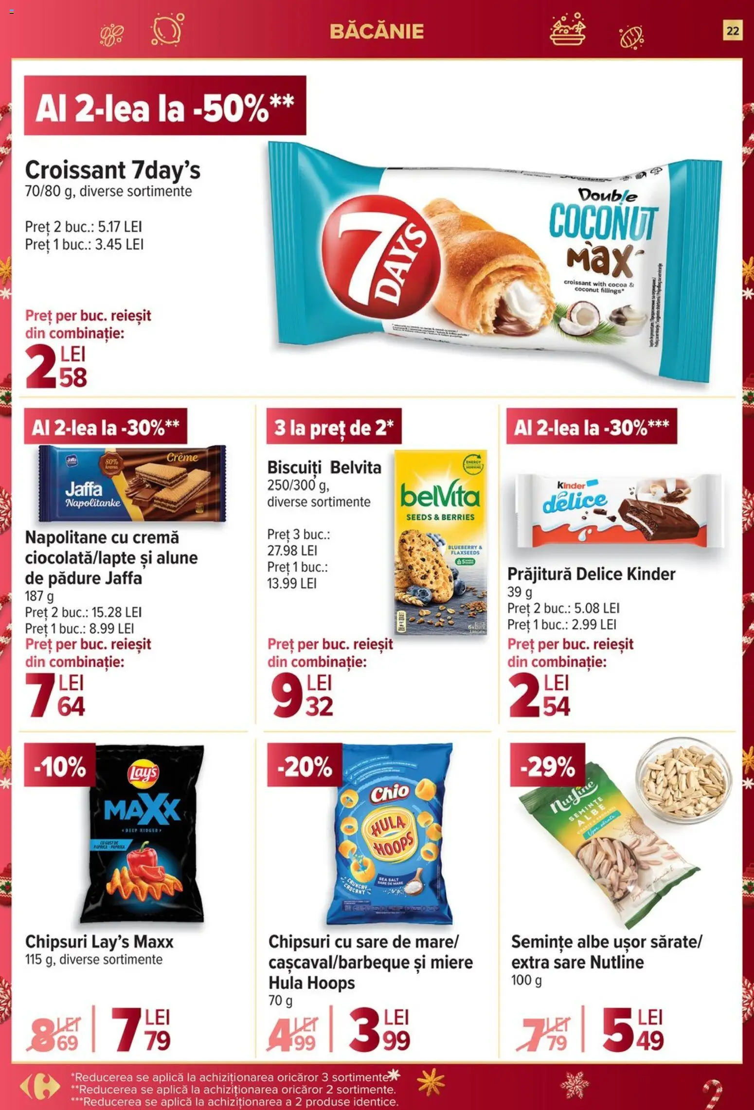 Noul catalog Carrefour – valabil de la 03.12.2025 | Pagină: 22 | Produse: Prăjitură, Alune, Chipsuri, Sare