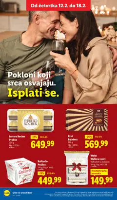 Raffaello Praline, 150 g; 1 kg = 3000.- - pregled Lidl kataloga - važi od 12.02.2026 | Strana: 52