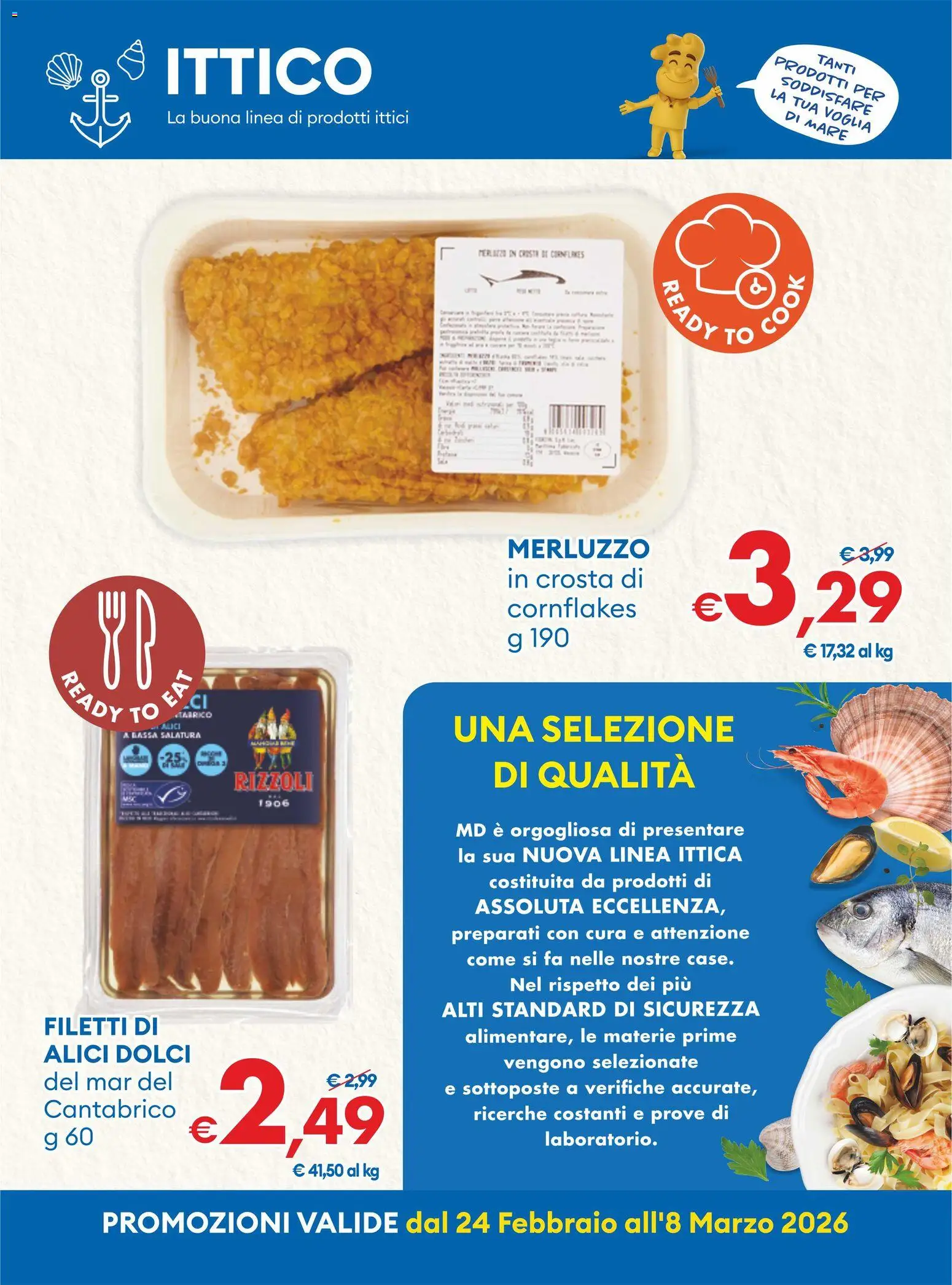 Volantino MD Discount del 24.02.2026 | Pagina: 18 | Prodotti: Merluzzo, Alici