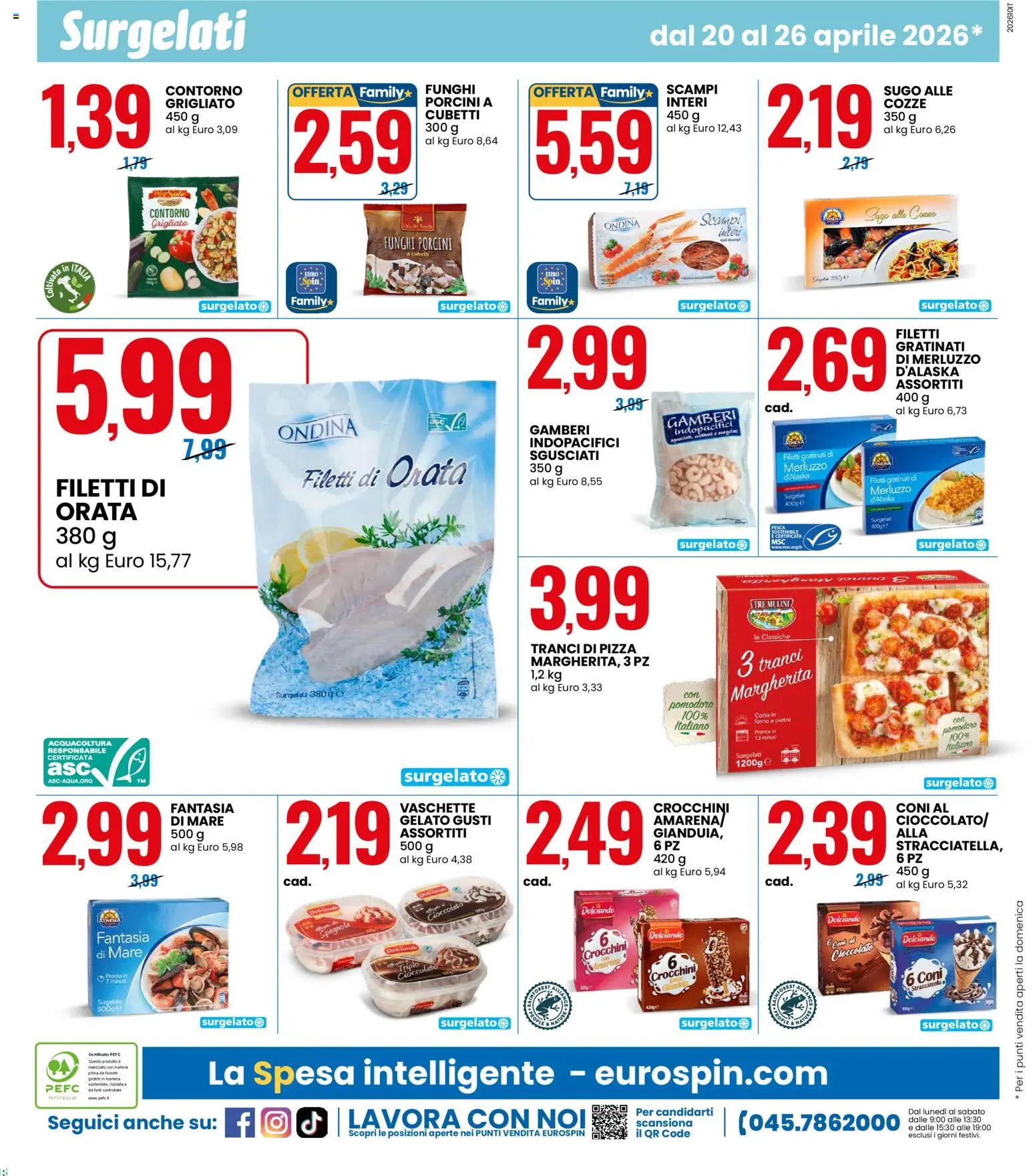 Volantino Eurospin del 20.04.2026 | Pagina: 14 | Prodotti: Gelato, Orata, Funghi, Stracciatella
