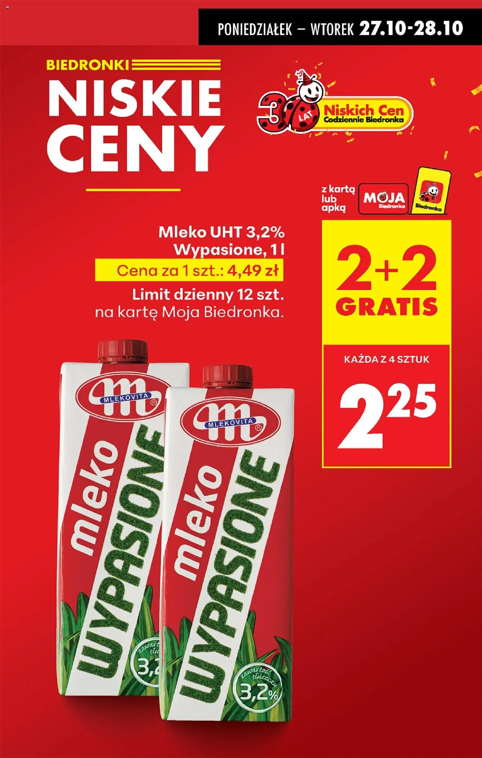 Biedronka gazetka od 27.10.2025 | Strona: 3 | Produkty: Karta, Mleko