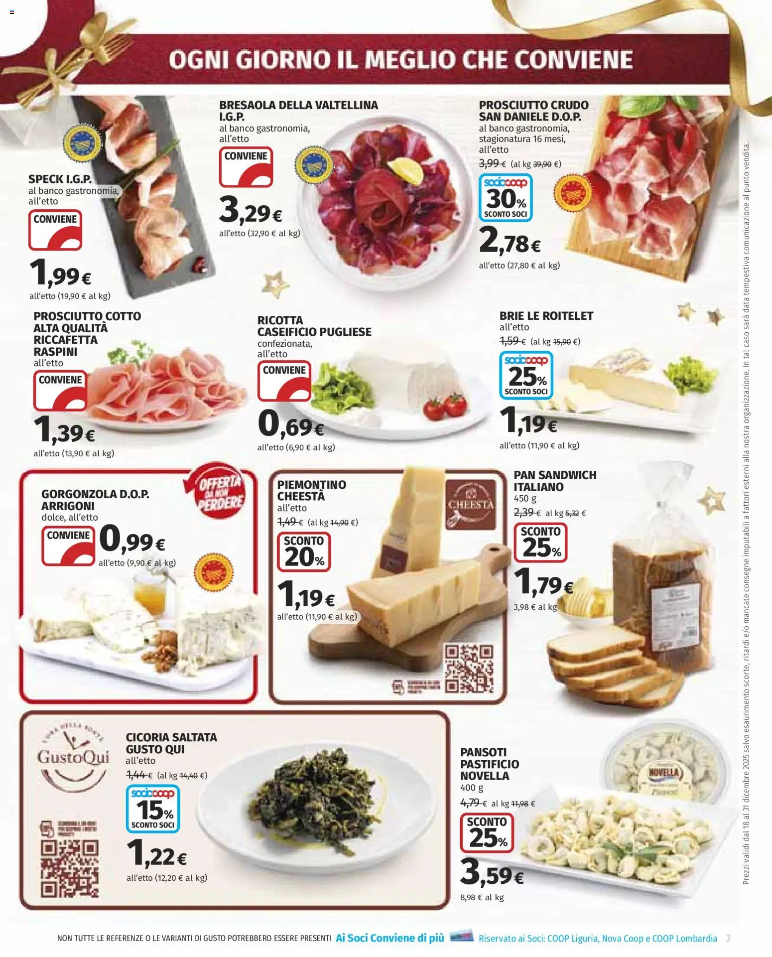 Volantino COOP del 18.12.2025 | Pagina: 3 | Prodotti: Speck, Bresaola, Prosciutto, Data