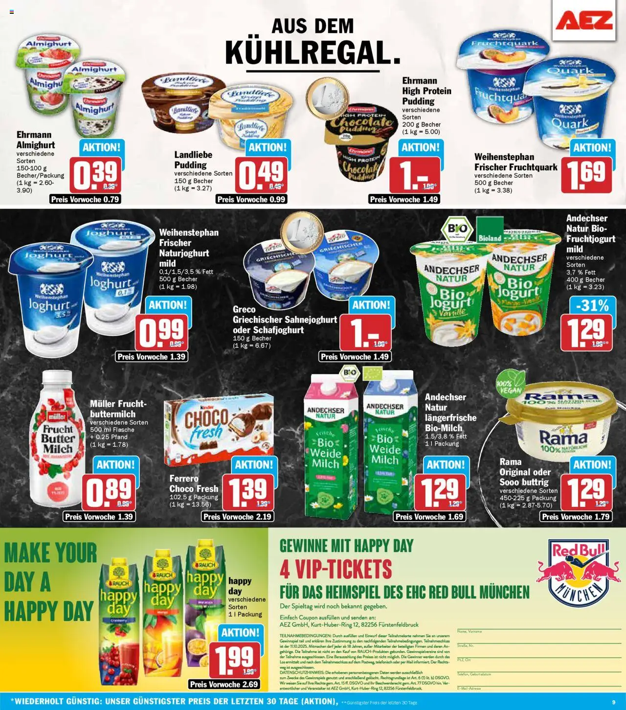 AEZ Prospekt 	 – gültig ab 29.09.2025 | Seite: 9 | Produkte: Buttermilch, Rama, Butter, Joghurt