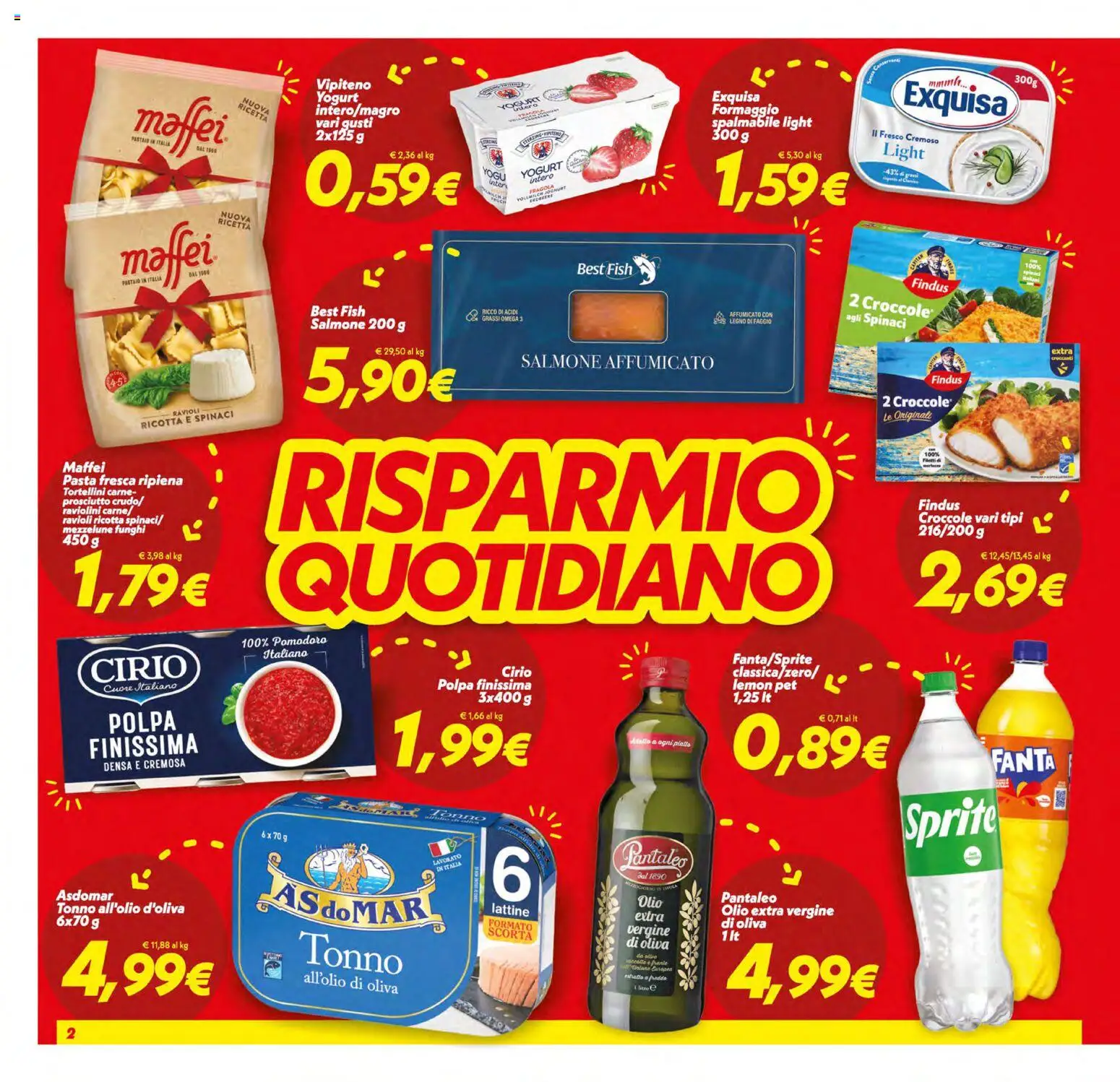 Volantino SuperConveniente del 05.01.2026 | Pagina: 2 | Prodotti: Yogurt, Formaggio, Pasta, Fanta