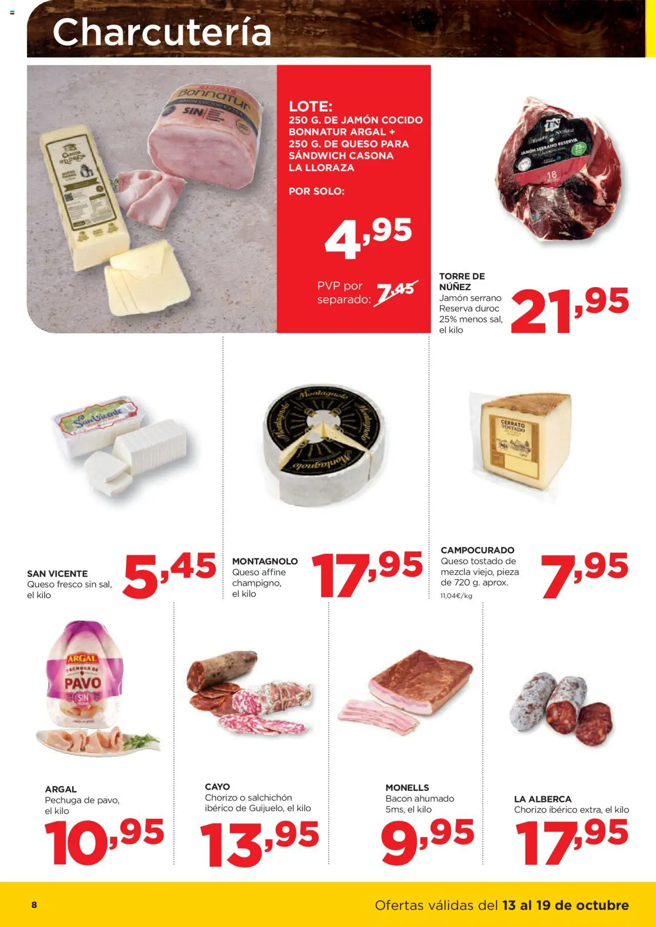 Alimerka folleto Castilla y León │ válido desde el 13.10.2025 | Página: 8 | Productos: Queso, Jamón, Jamón cocido, Queso fresco
