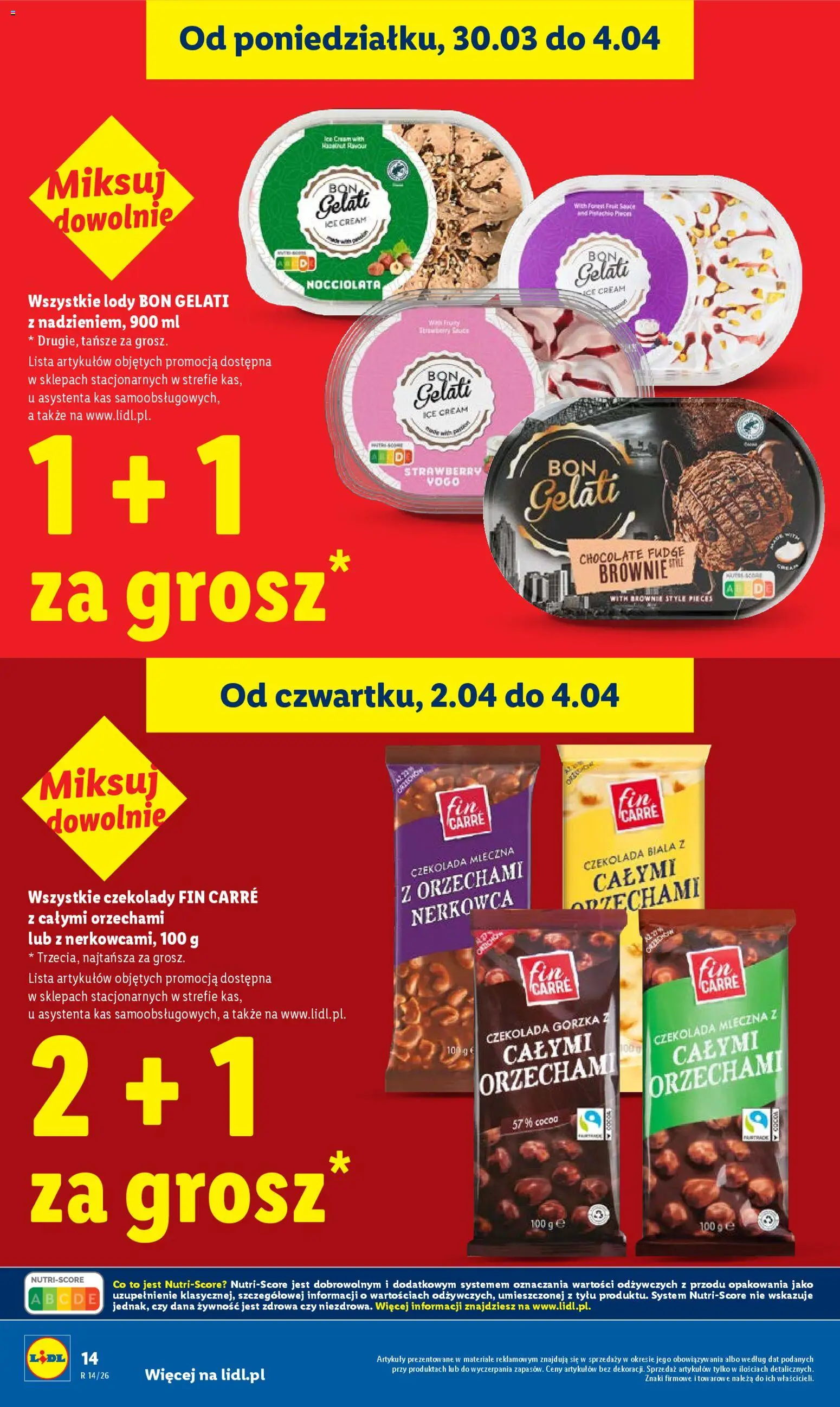 Lidl Polsko leták od 02.04.2026 | Strana: 14 | Produkty: Brownie, Bon Gelati