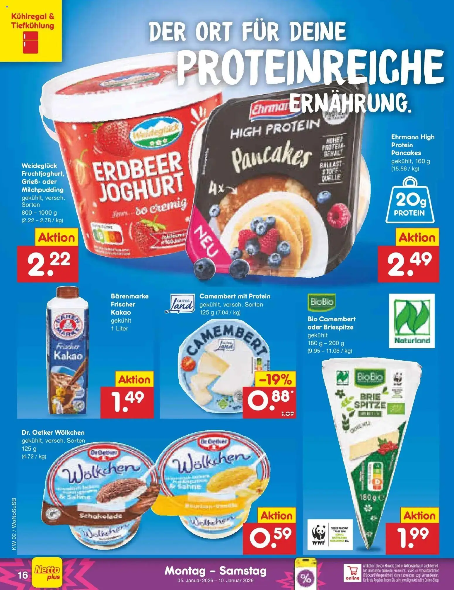 Netto Marken-Discount prospekt Rodgau	 – gültig ab 05.01.2026 | Seite: 16 | Produkte: Joghurt, Schokolade, Sahne