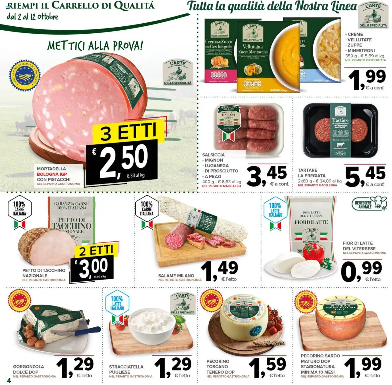 Volantino Todis del 02.10.2025 | Pagina: 4 | Prodotti: Latte, Salsiccia, Zucca, Pistacchi