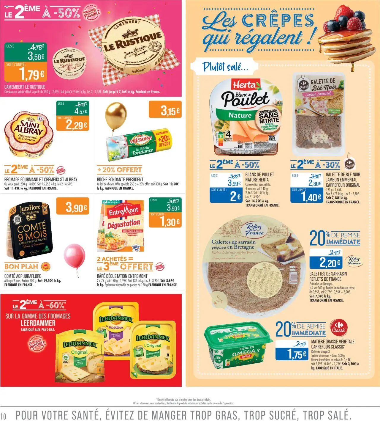 {H1} | Page: 10 | Produits: Farine de ble, Lait, Jambon, Camembert