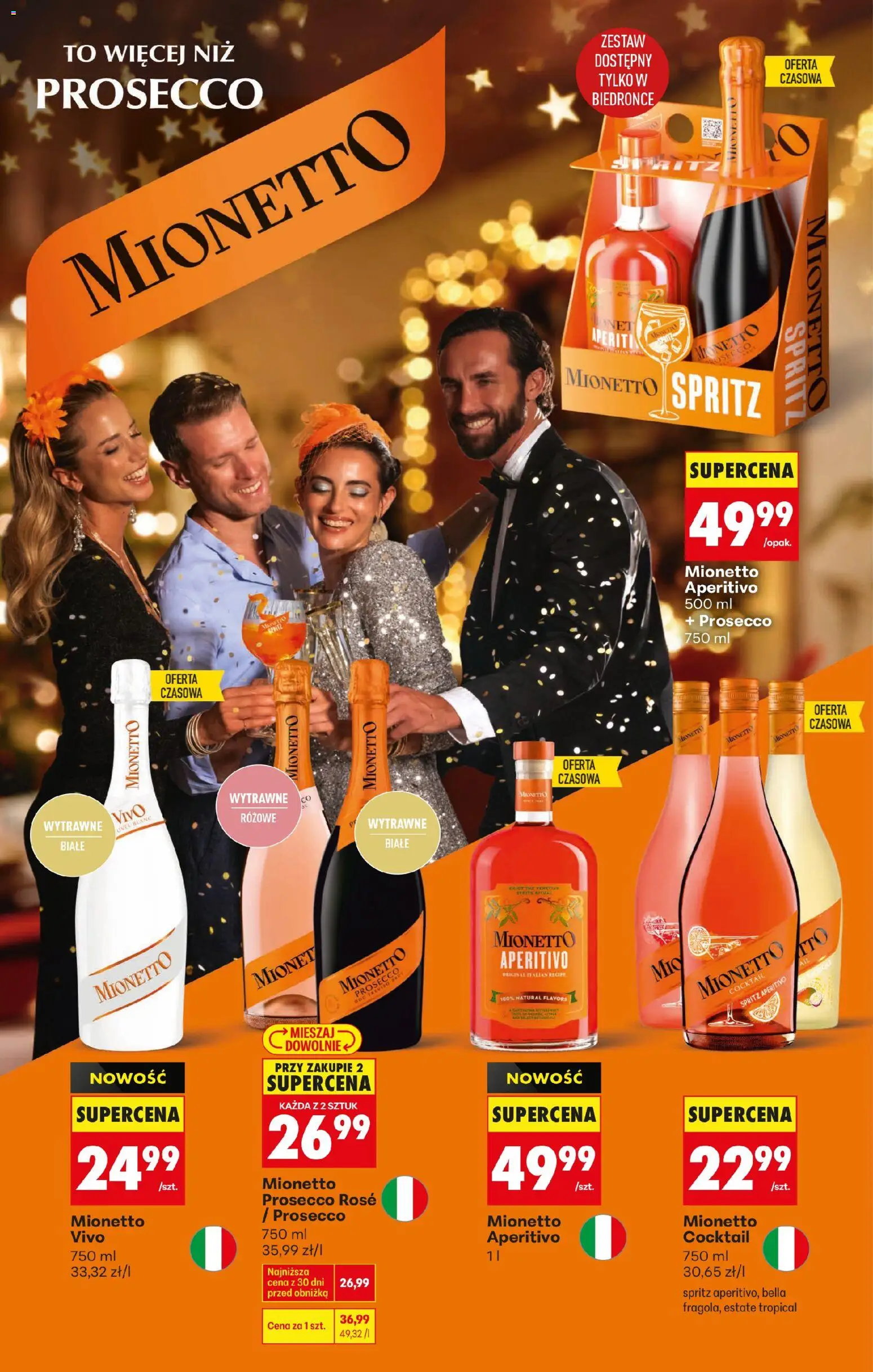 Biedronka gazetka - Czas na toast od 27.12.2025 | Strona: 8 | Produkty: Mionetto prosecco, Prosecco