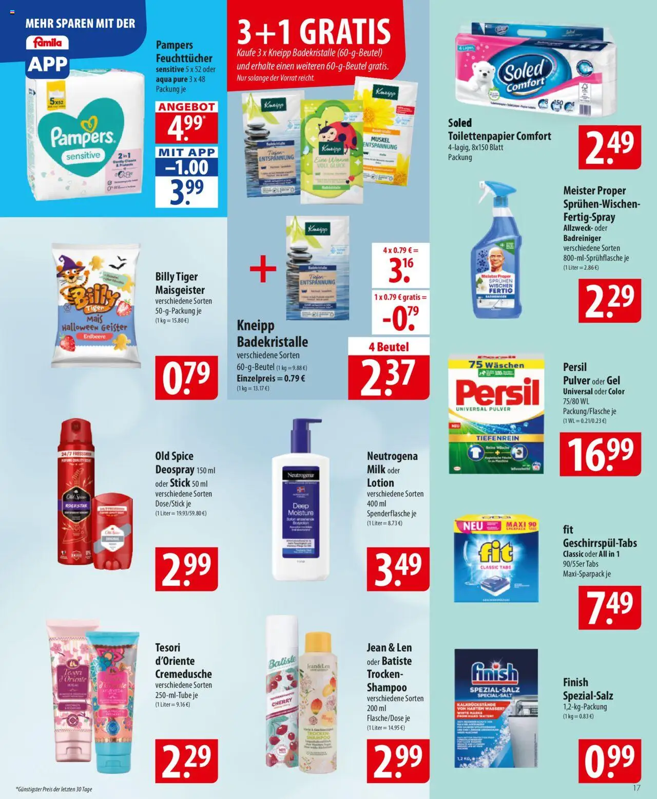 Famila Prospekt 	 – gültig ab 13.10.2025 | Seite: 17 | Produkte: Rockstar, Finish, Shampoo, Deospray