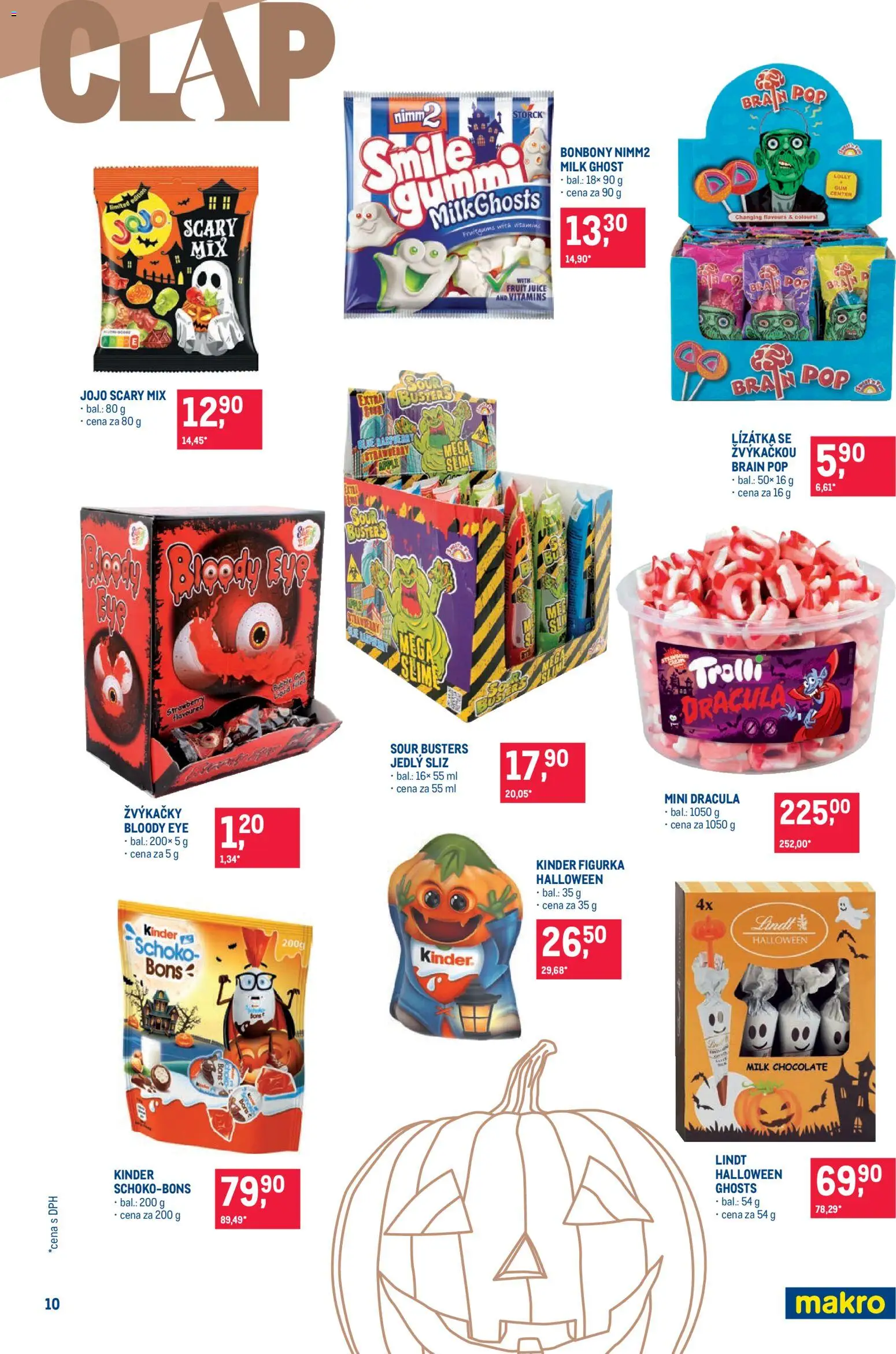 Makro leták - Pro milovníky jídla od 22.10.2025 | Strana: 10 | Produkty: Jojo, Lindt, Kinder, Milk chocolate