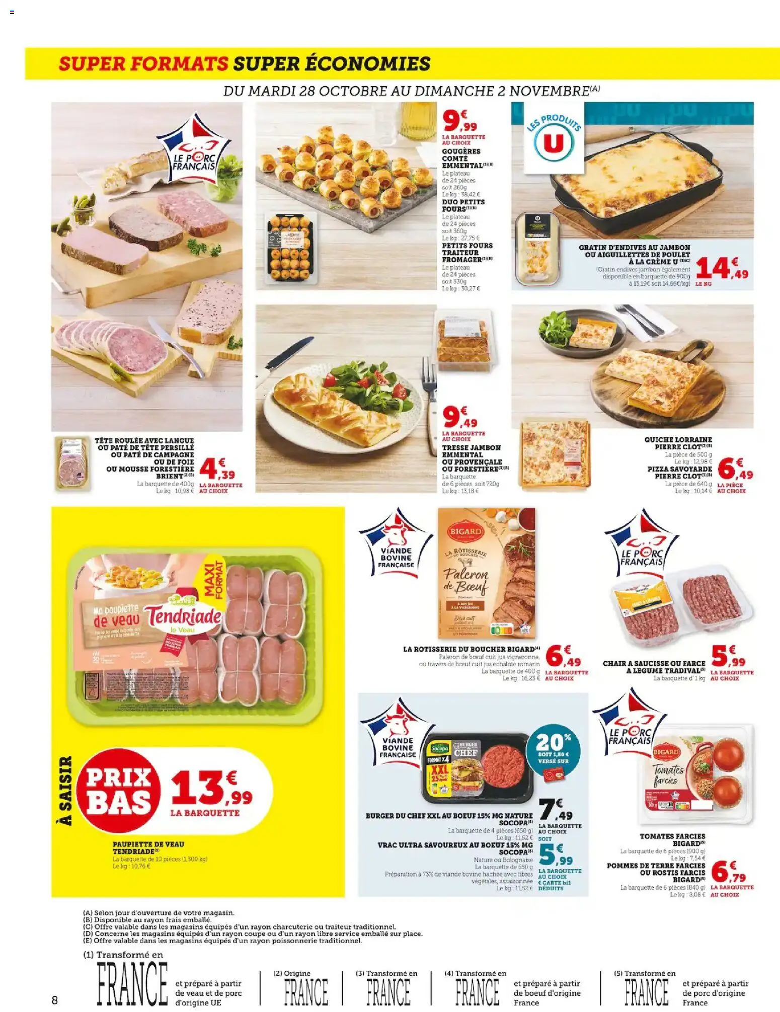 {H1} | Page: 8 | Produits: Poissonnerie, Pizza, Pommes, Tomates