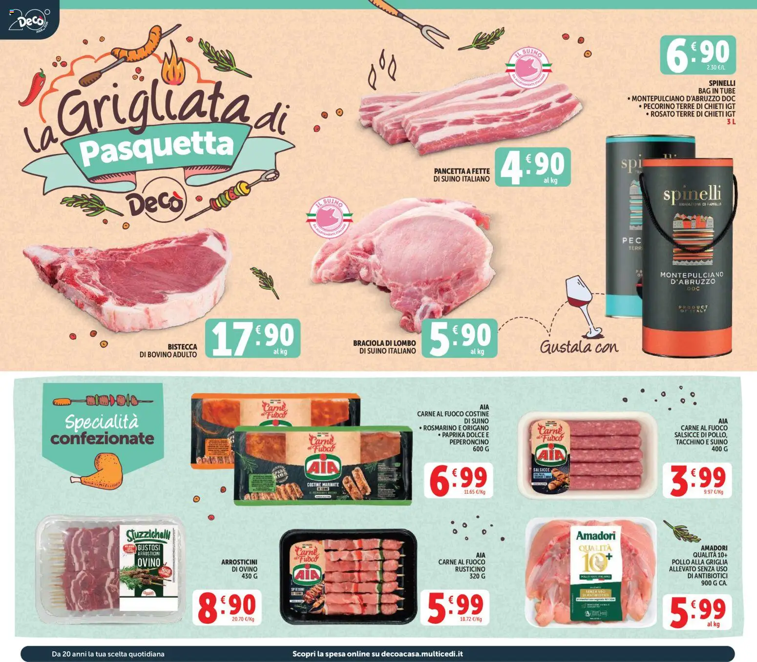 Volantino Decò del 27.03.2026 | Pagina: 10 | Prodotti: Pancetta, Peperoncino, Spiedini, Pecorino