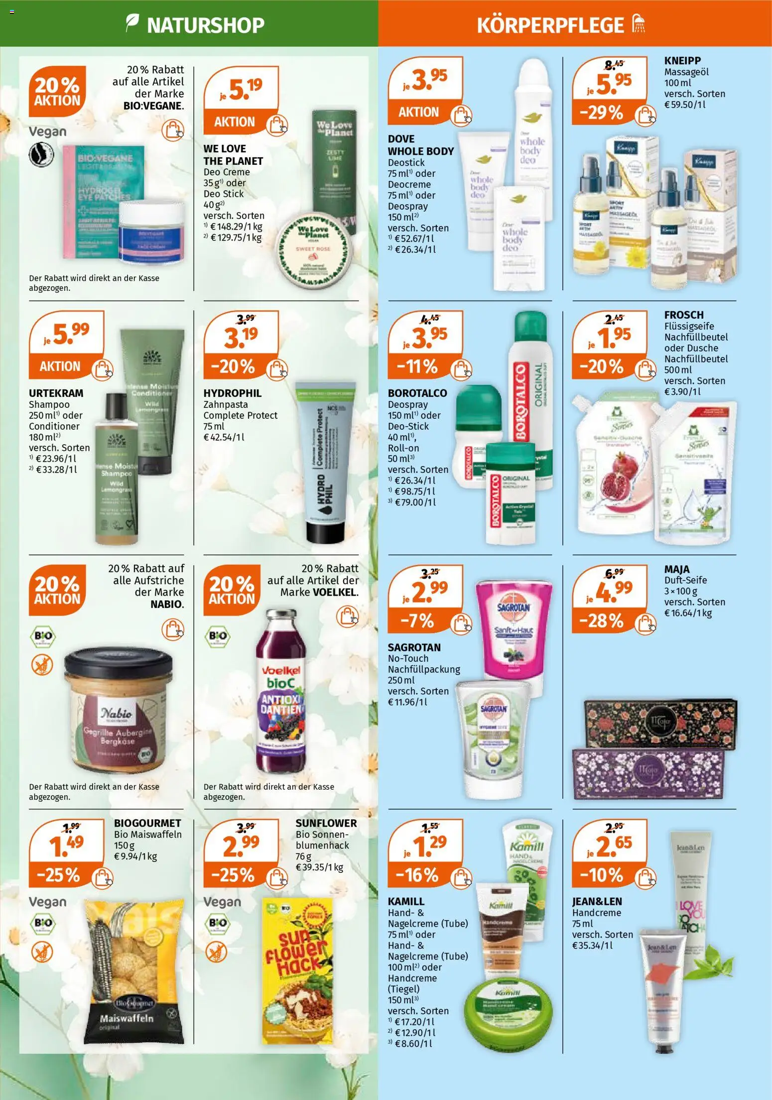 Müller Prospekt 	 – gültig ab 23.03.2026 | Seite: 20 | Produkte: Shampoo, Creme, Deodorant, Massageöl