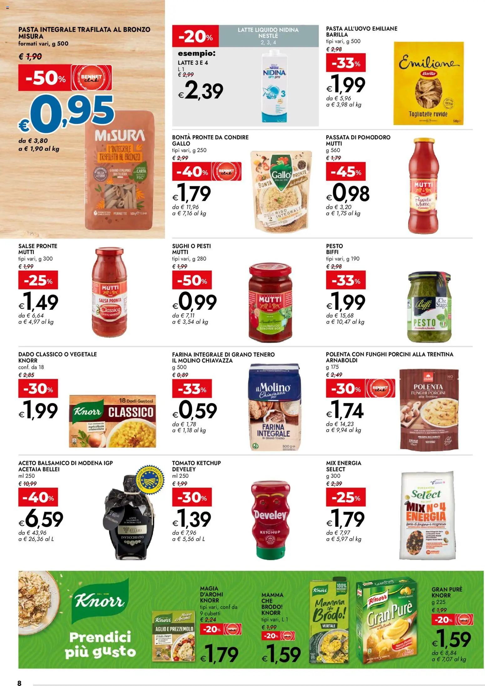 Volantino bennet del 02.01.2026 | Pagina: 8 | Prodotti: Ketchup, Pomodoro, Mutti, Sugo