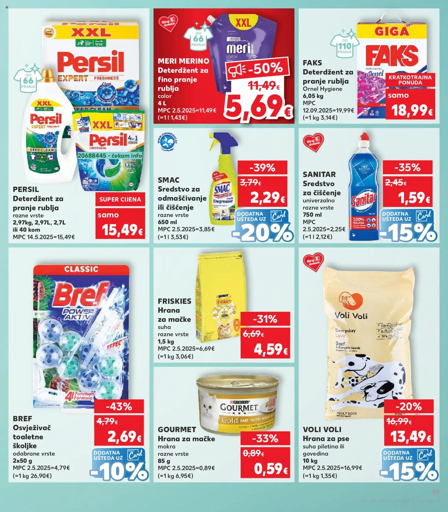 Kaufland katalog | vrijedi od 28.01.2026 | Stranica: 19 | Proizvodi: Piletina, Hrana za pse, Persil, Meri Merino
