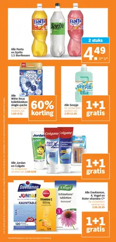 Alle Fanta en Sprite 1.5 literflessen, Fanta en Sprite 1.5 literflessen - Voorbeeld van een folder van Albert Heijn, geldig van 09.03.2026 | Pagina: 27 | Producten: Kan, Fanta, Vezeték nélküli telefon, Zeep