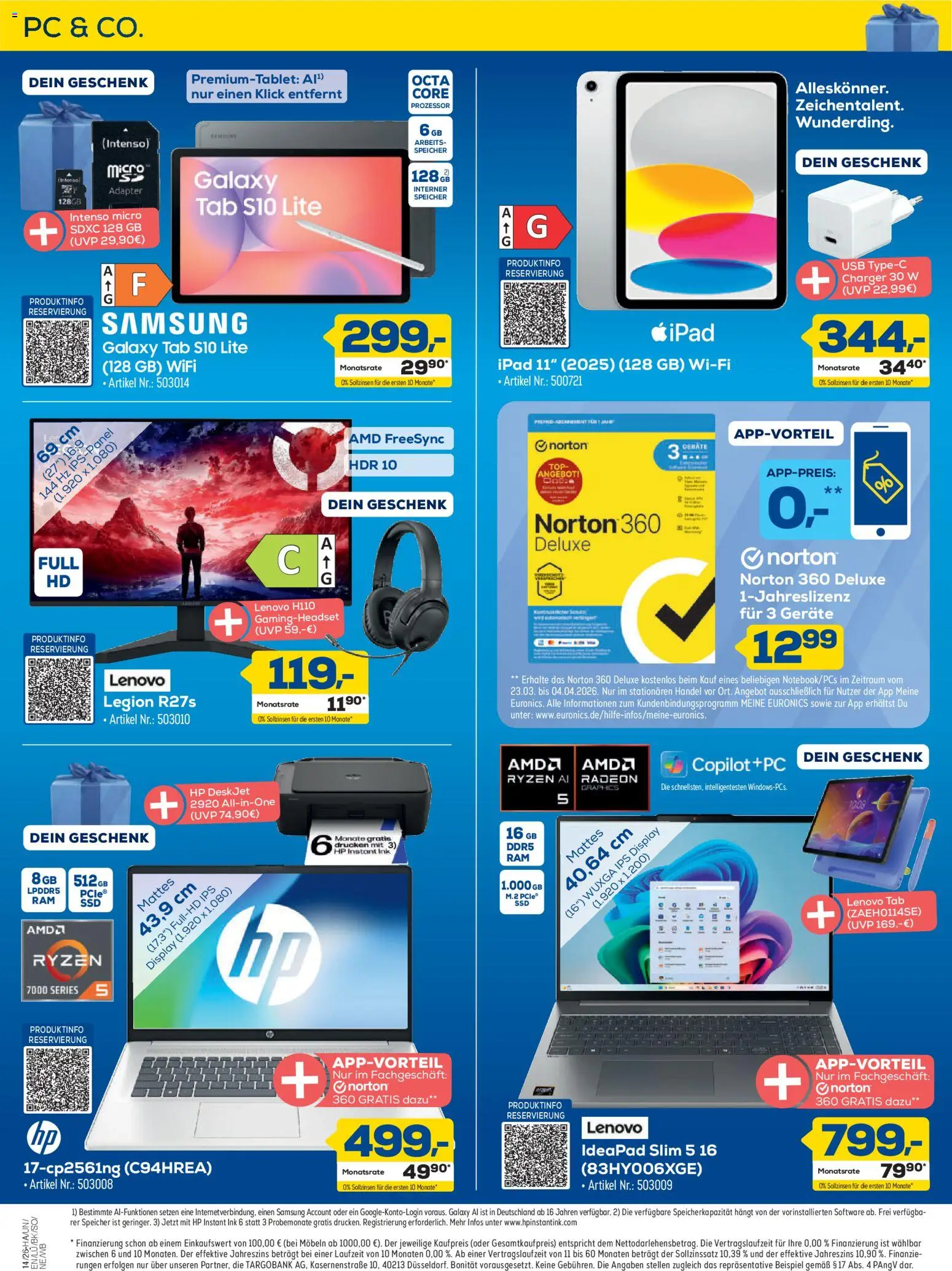 Euronics Prospekt Berlet – gültig ab 26.03.2026 | Seite: 15 | Produkte: Lenovo, Adapter, Samsung, PC