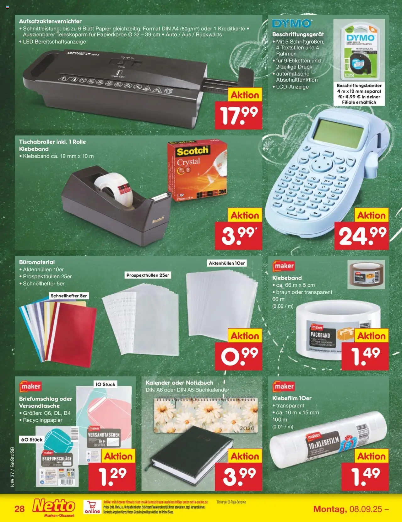 Netto Marken-Discount Prospekt 	 – gültig ab 08.09.2025 | Seite: 40 | Produkte: Notizbuch