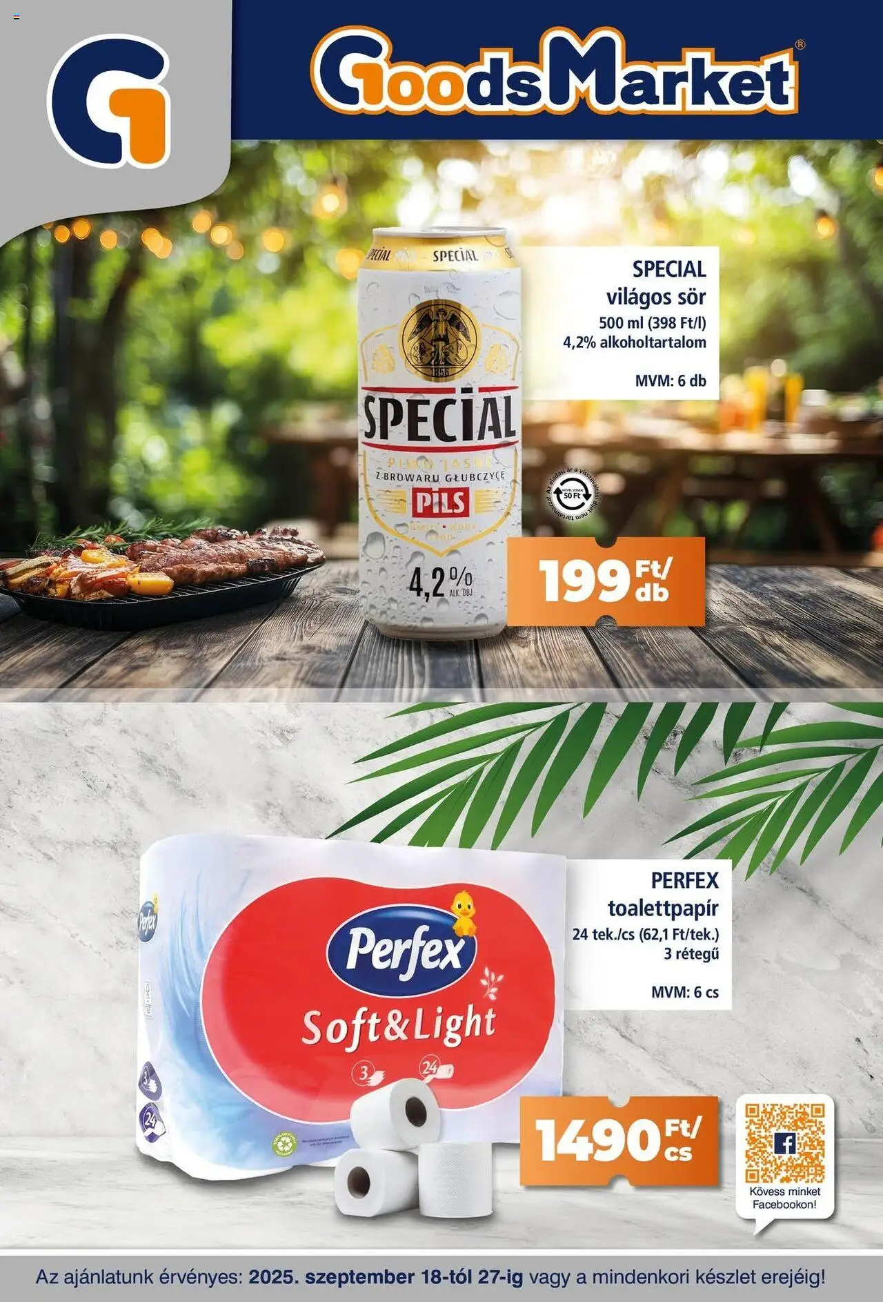 Goods Market akciós ujság - amely érvényes a következő dátumtól: 18.09.2025 | Oldal: 1