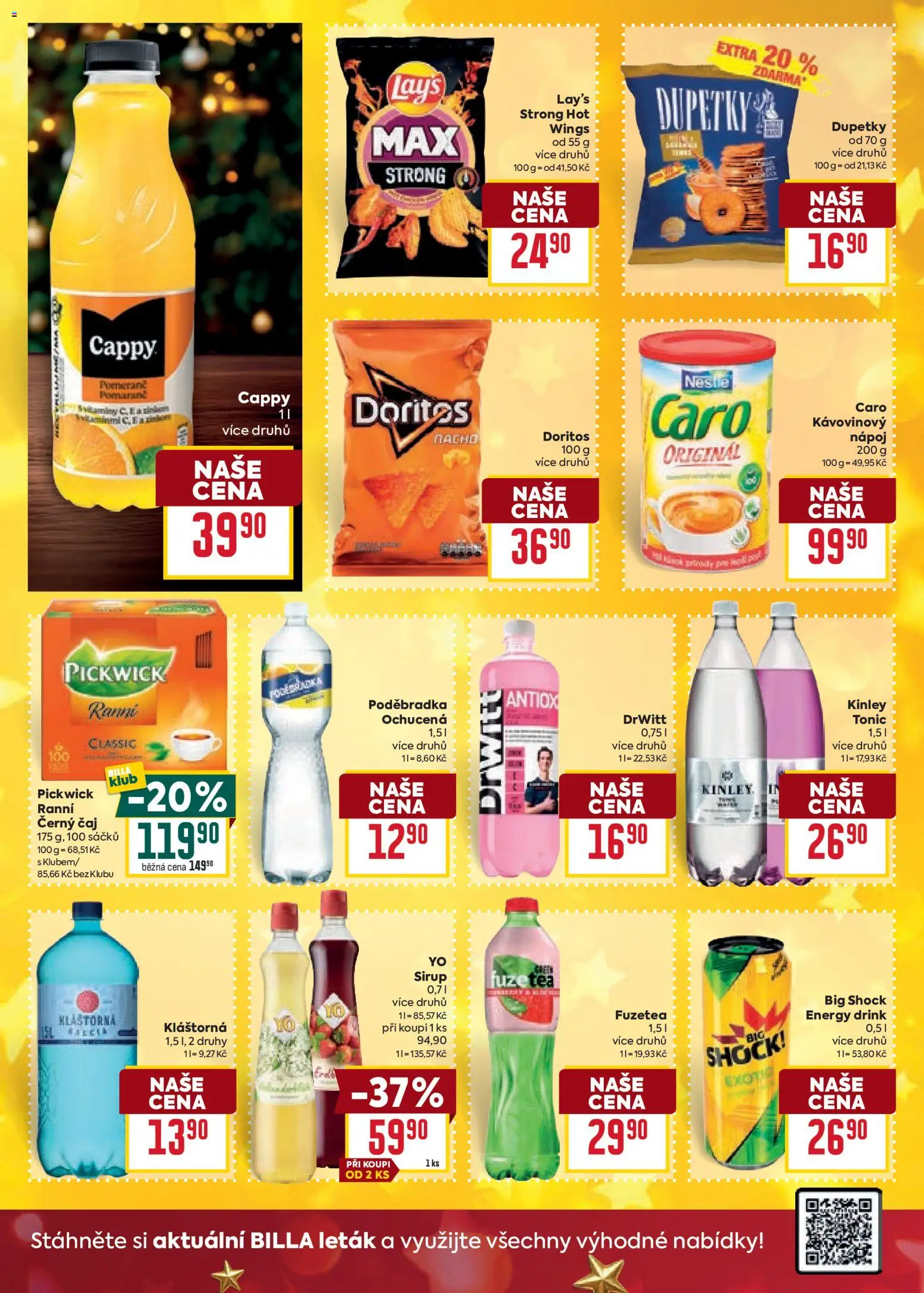 Billa Velký leták od 10.12.2025 | Strana: 30 | Produkty: Čaj, Drwitt, Tonic, Caro