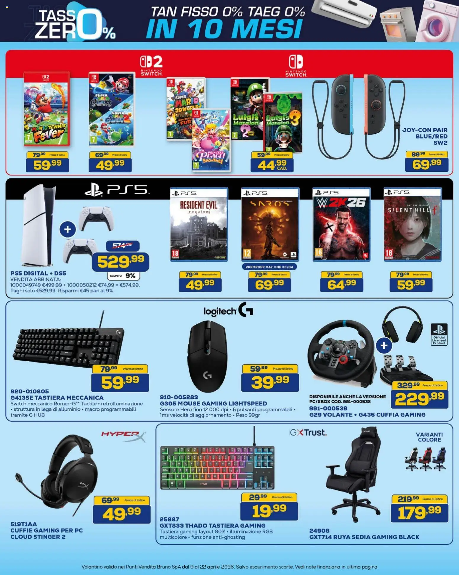 Volantino BRUNO del 09.04.2026 | Pagina: 20 | Prodotti: PC, Mouse, Tastiera, Cuffie