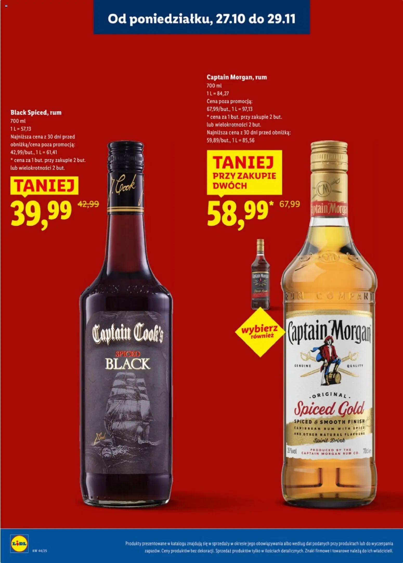 Lidl Katalog alkoholi mocnych od 27.10.2025 | Strona: 15 | Produkty: Captain Morgan, Rum, Finish