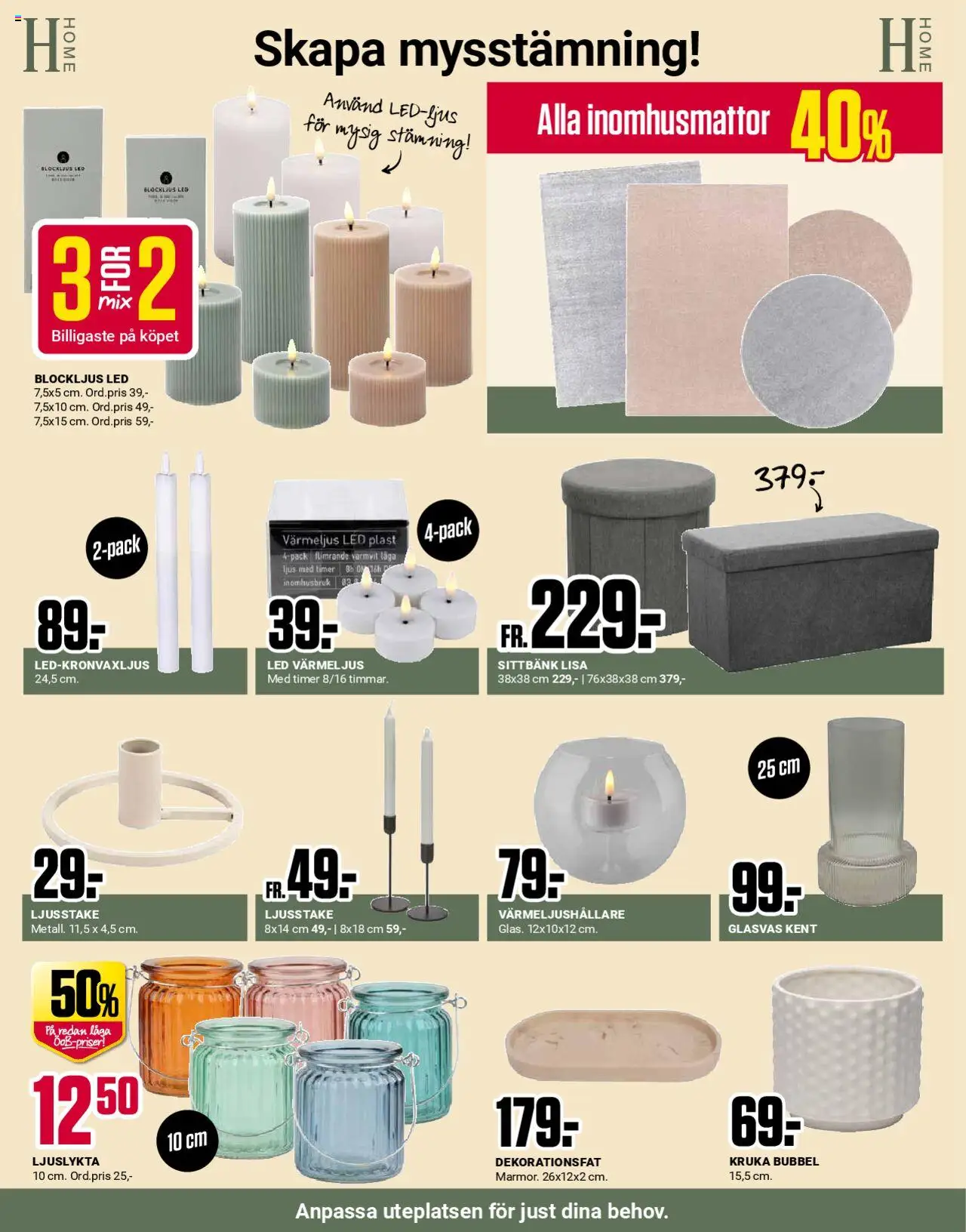 ÖoB reklamblad aktuell från 04.08.2025 | Sida: 9 | Produkter: Kruka, Bubbel, Värmeljus, Ljus