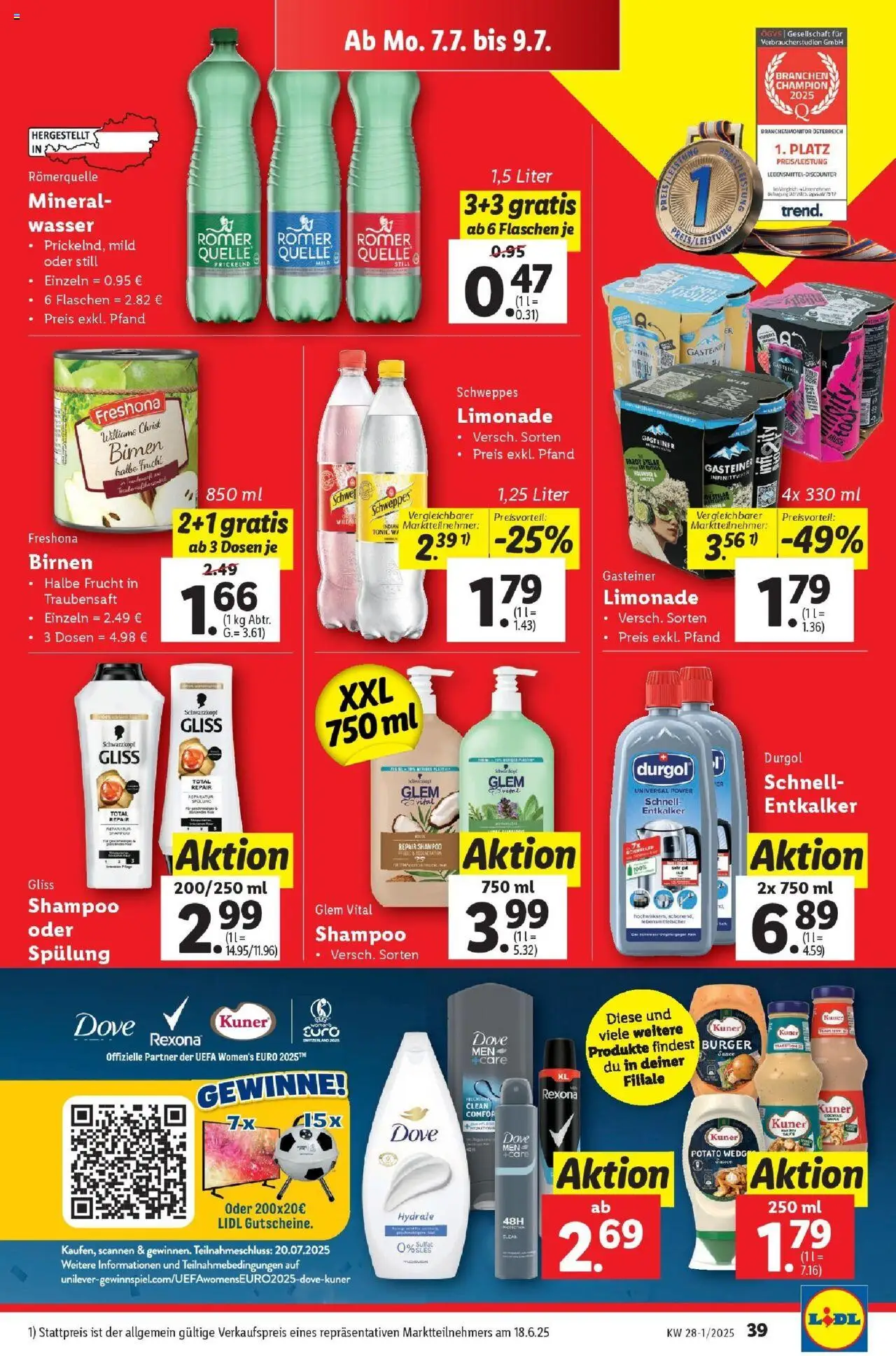 Lidl Flugblatt - Salzburg, Dornbirn, Jenbach gültig ab 02.07.2025 | Seite: 45 | Produkte: Wasser, Shampoo, Spülung