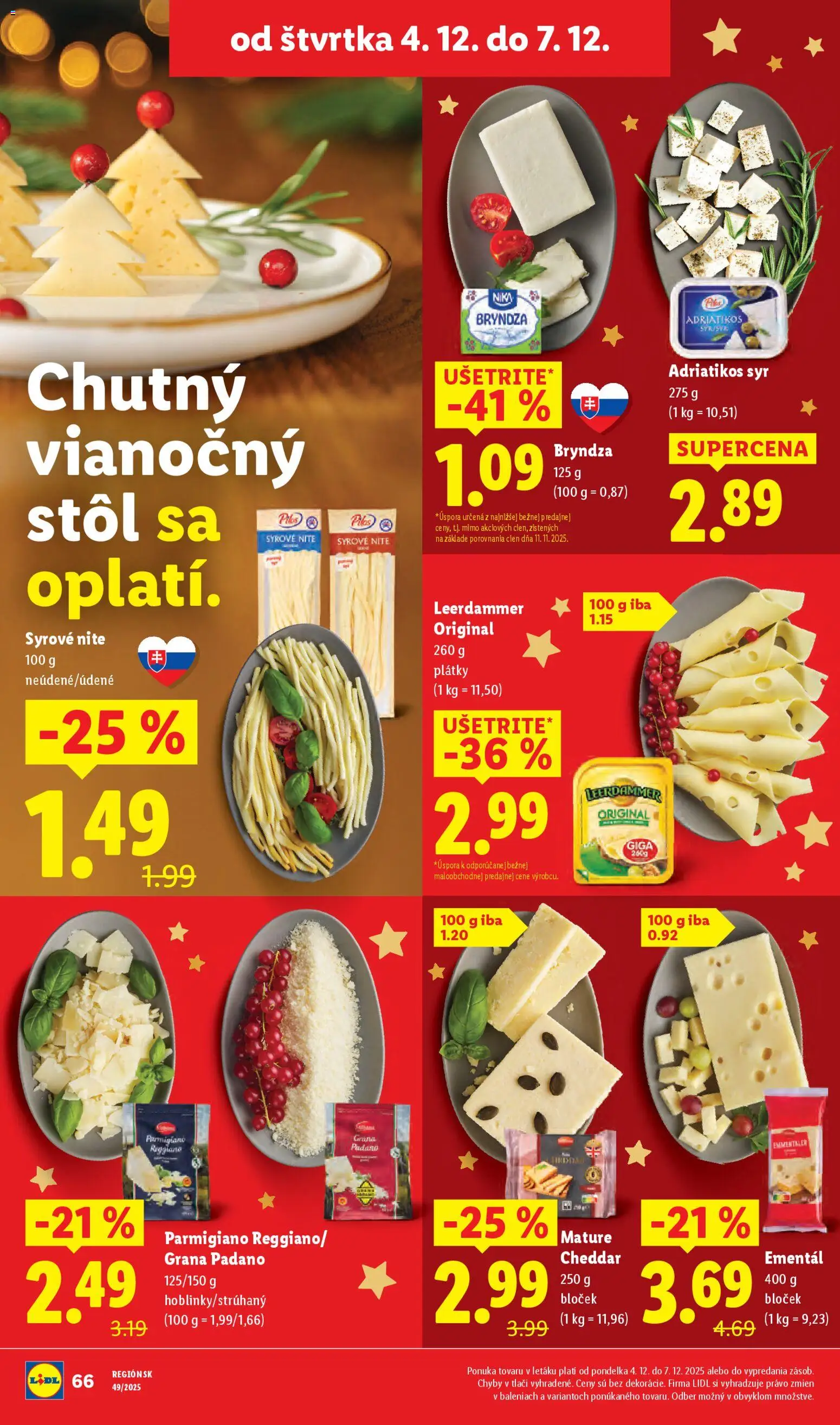 Nové Lidl akcie – leták je platný od 01.12.2025 | Strana: 78 | Produkty: Stôl, Syr, Bryndza