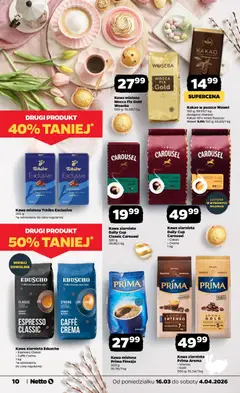 Pogląd oferty "Netto gazetka - Wielkanoc" - ważna od 16.03.2026 | Strona: 10 | Produkty: Kakao, Kawa ziarnista, Tchibo exclusive, Tchibo