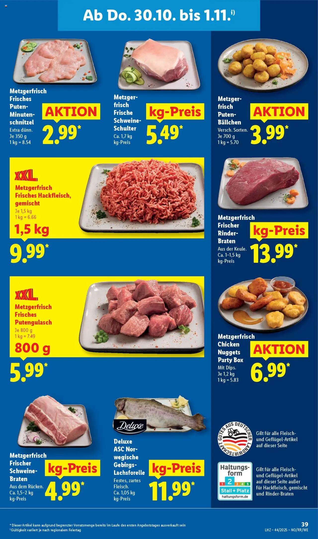 Lidl Prospekt Düsseldorf – gültig ab 27.10.2025 | Seite: 59 | Produkte: Rinderbraten, Box, Schnitzel, Fleisch