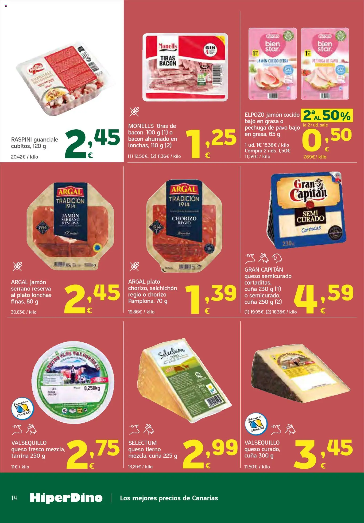 HiperDino folleto │ válido desde el 23.04.2026 | Página: 14 | Productos: Queso, Jamón cocido, Queso fresco, Cuna