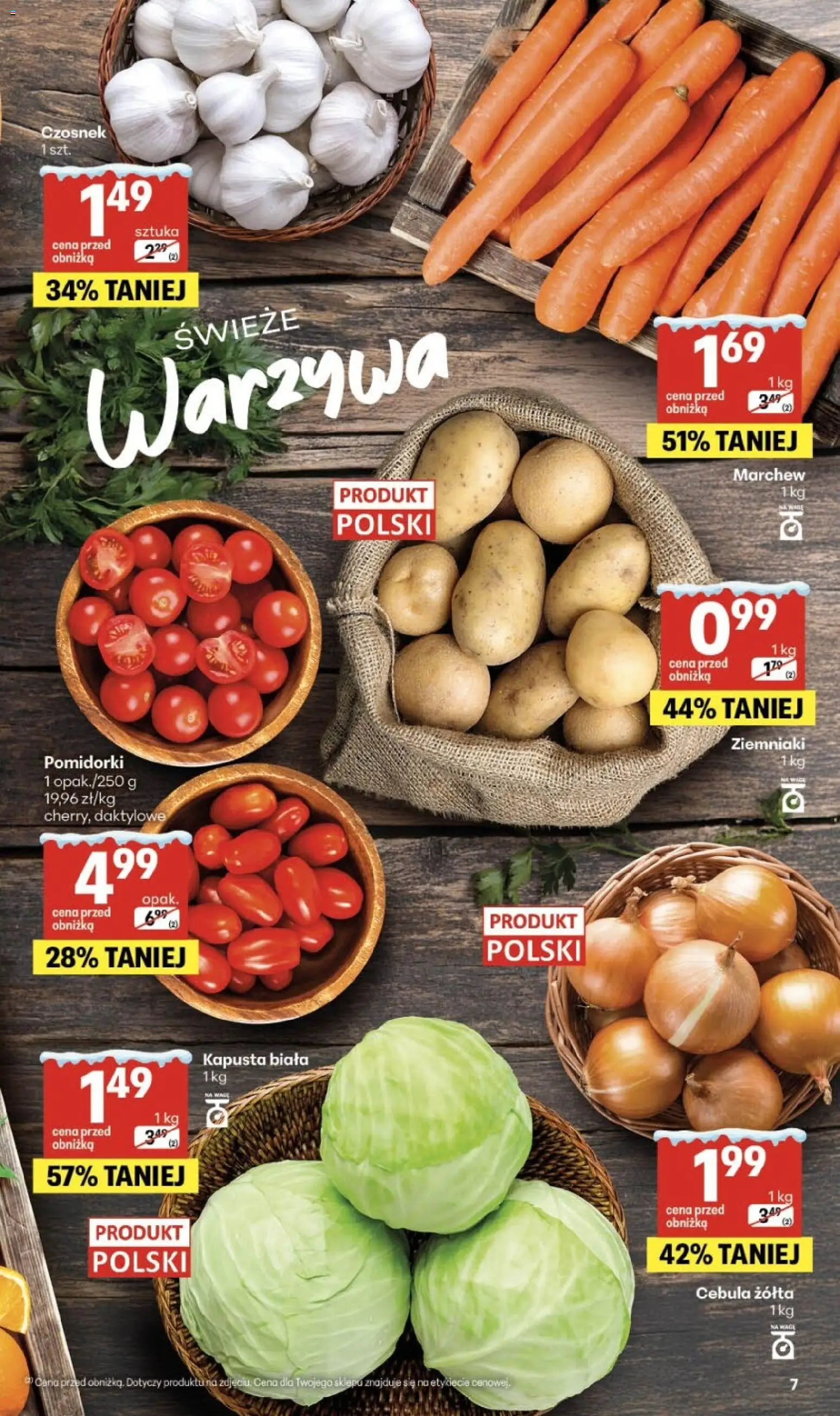 Delikatesy Centrum Gazetka - Sklepy Własne od 08.01.2026 | Strona: 7 | Produkty: Kapusta, Kapusta biała, Ziemniaki, Warzywa