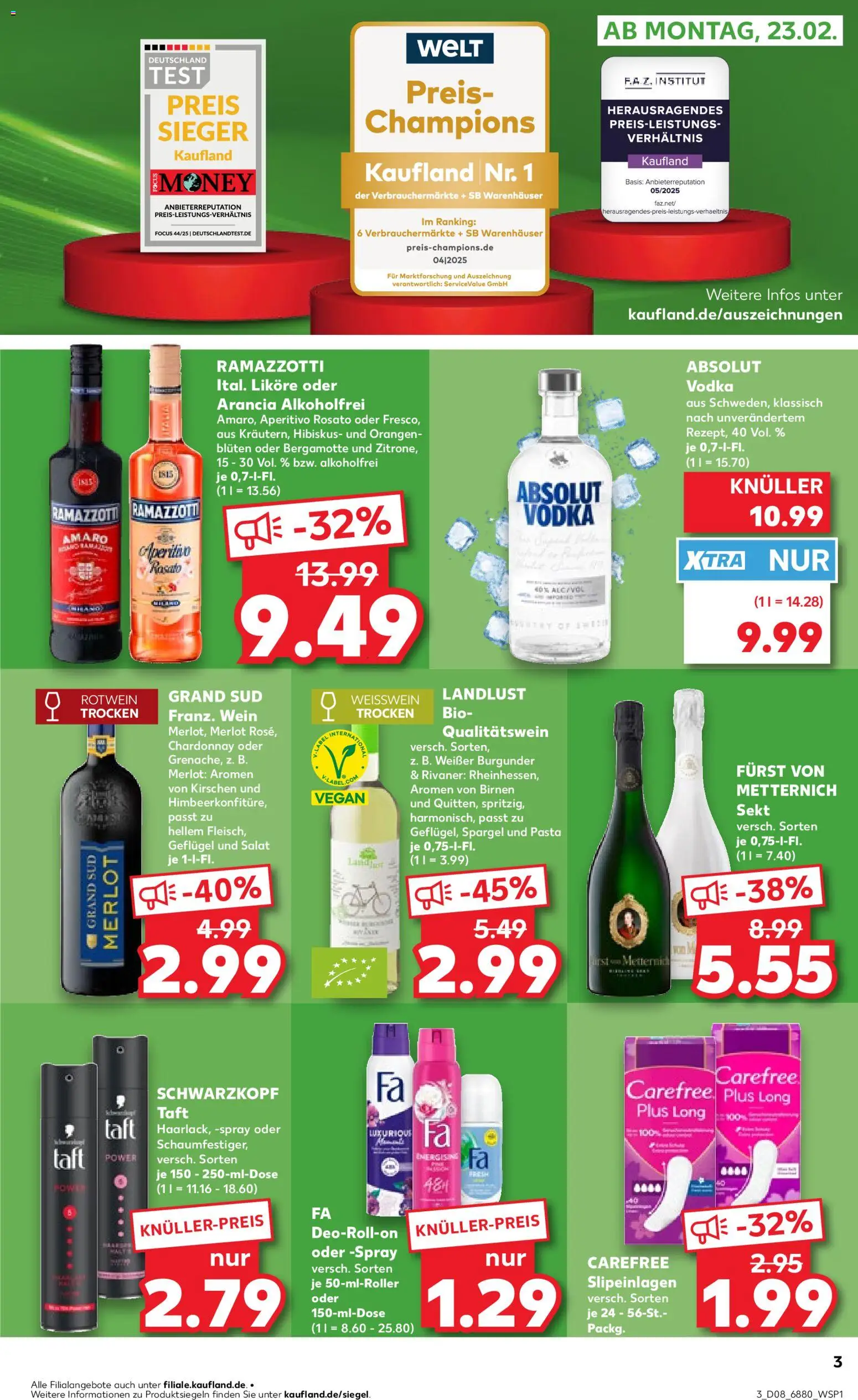 Kaufland prospekt Völklingen	 – gültig ab 22.02.2026 | Seite: 3 | Produkte: Sekt, Grand sud, Wein, Vodka