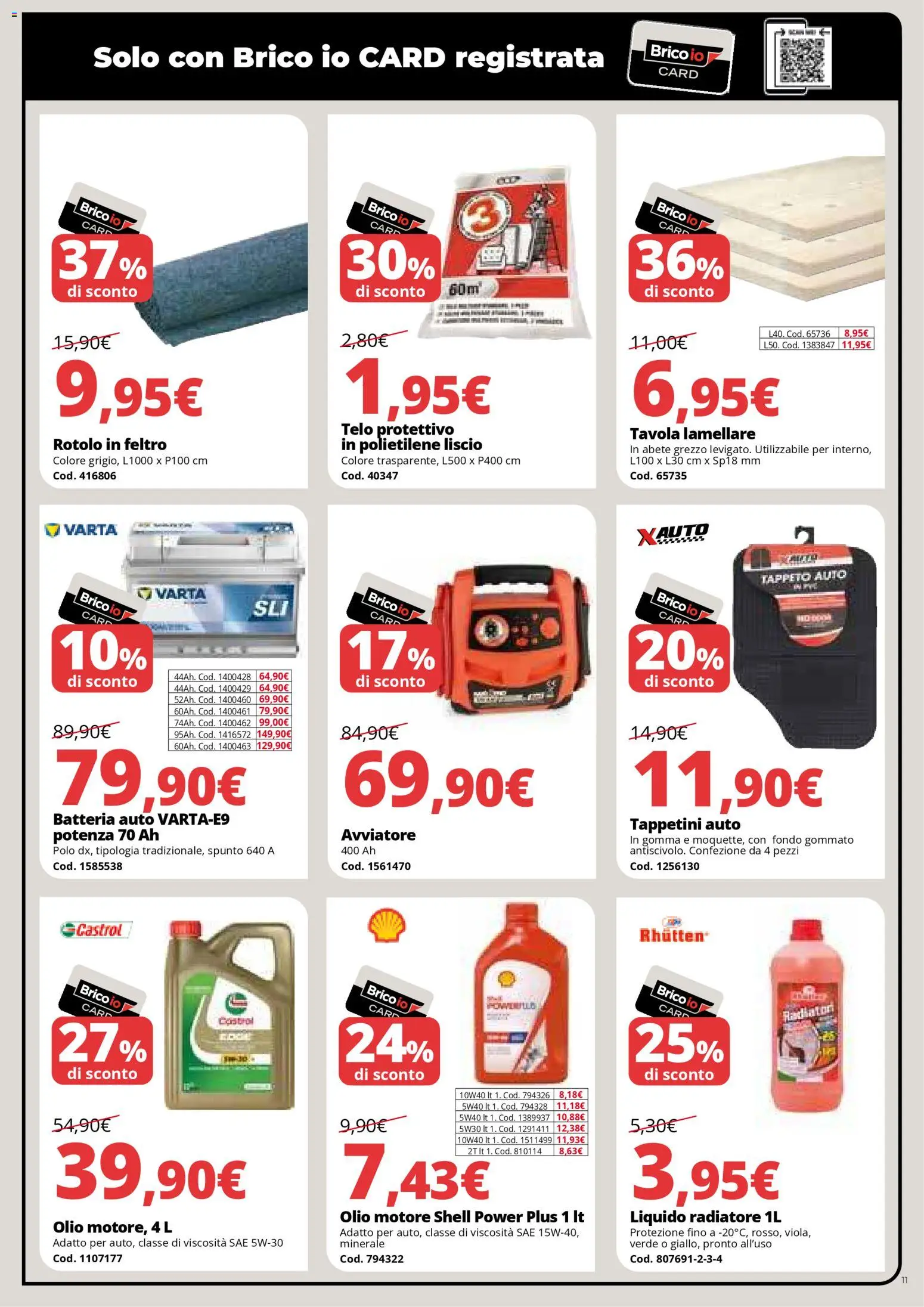 Volantino Brico io del 05.03.2026 | Pagina: 11 | Prodotti: Olio motore, Olio, Polo, Tappeto